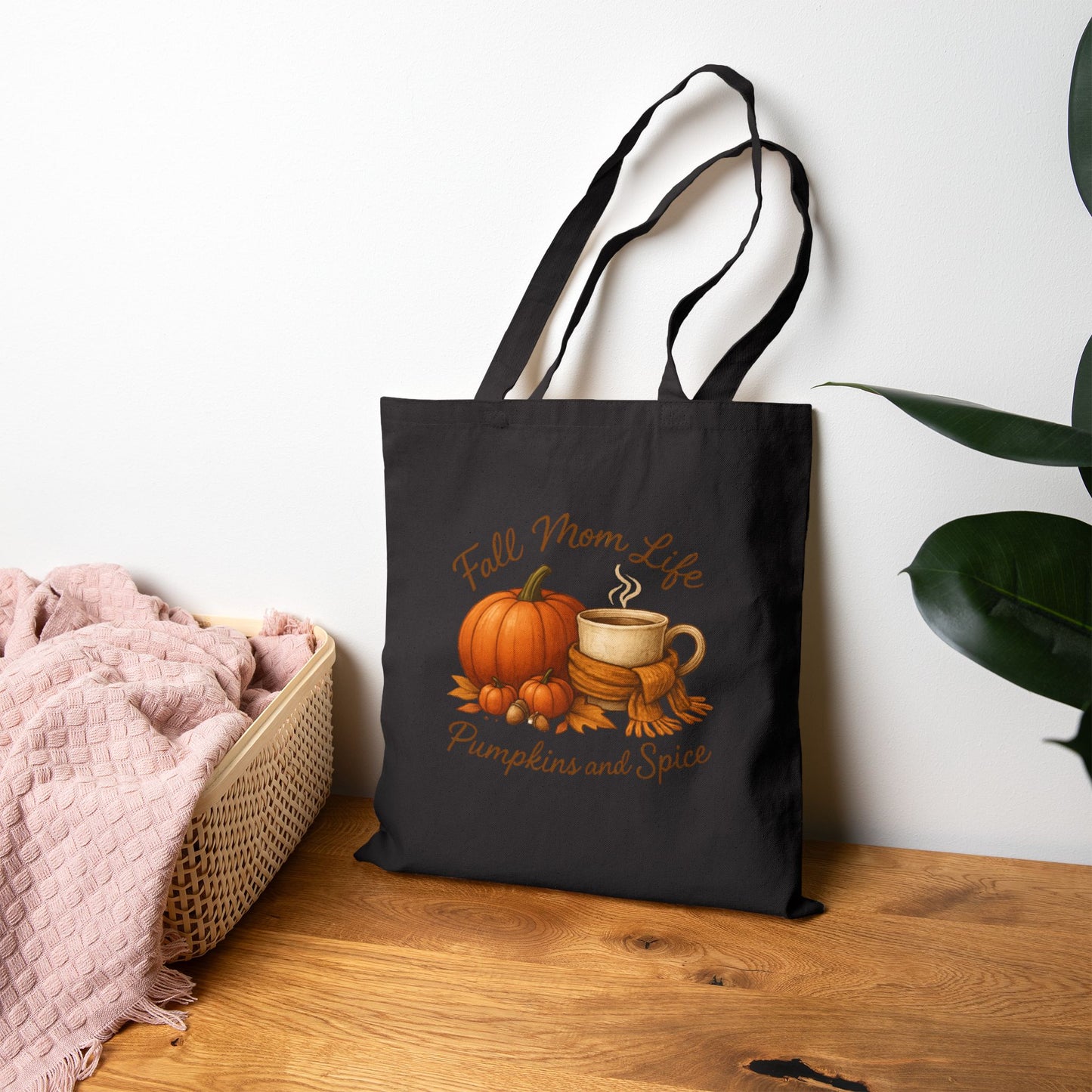 Fall Mom Cotton Canvas Tote Bag