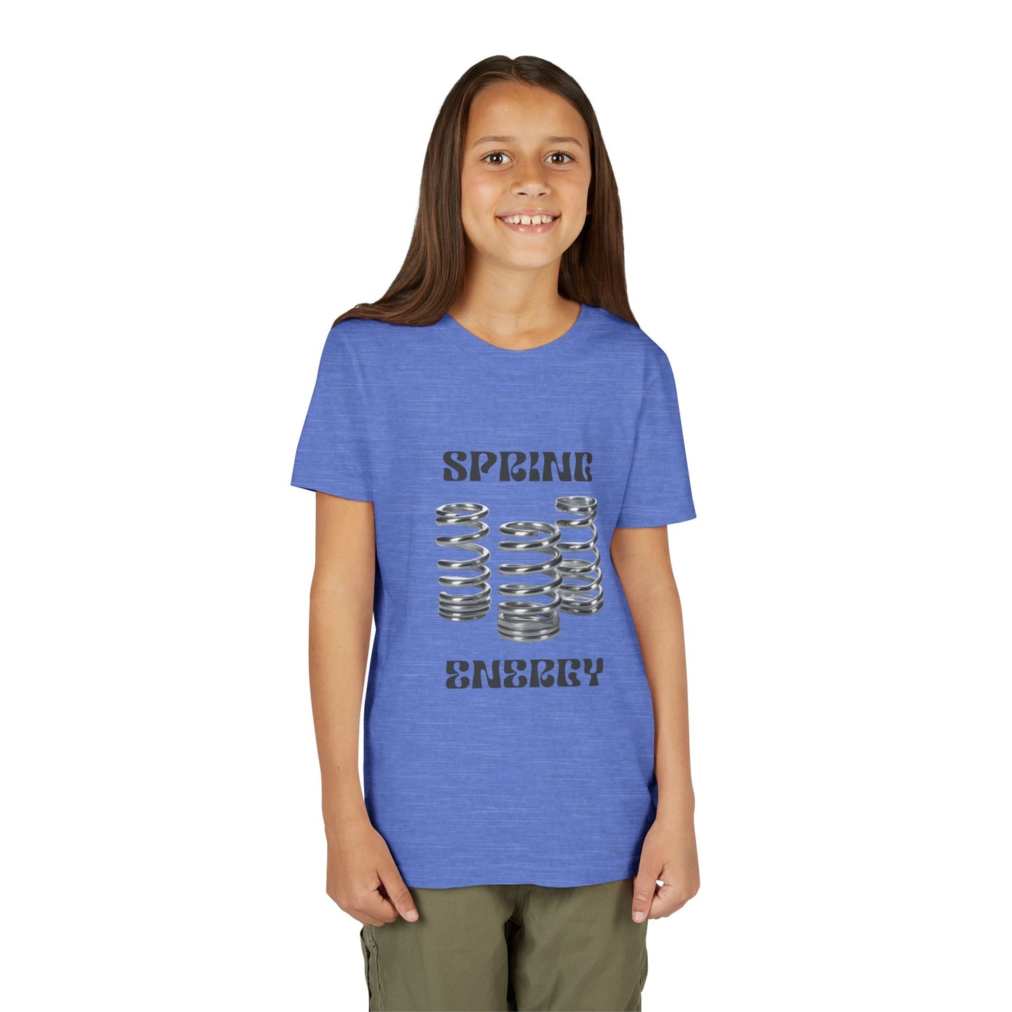 Spring Energy Unisex Youth T‑Shirt — Kids Graphic Tee with Coil Springs Design