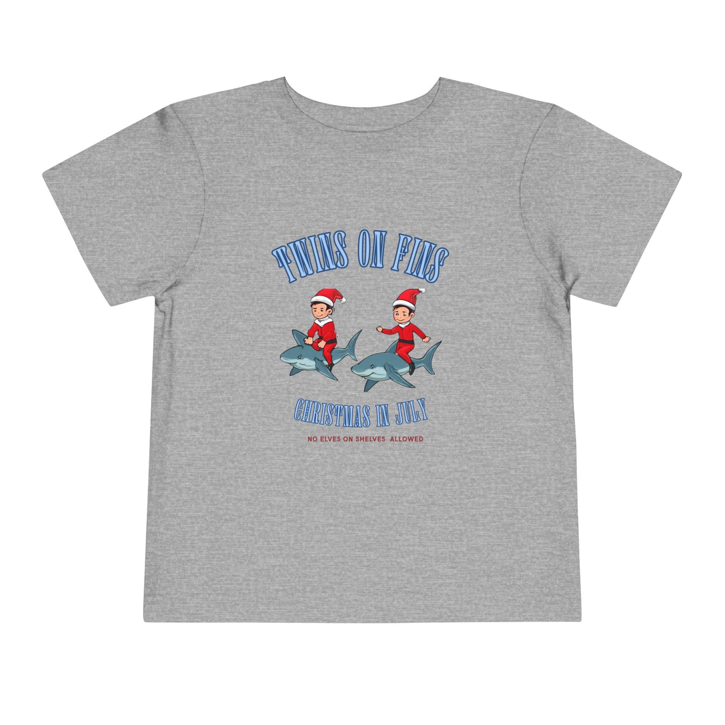 Twins on Fins- Christmas in July- Elf on The Shelf - Shark Parody Shirt