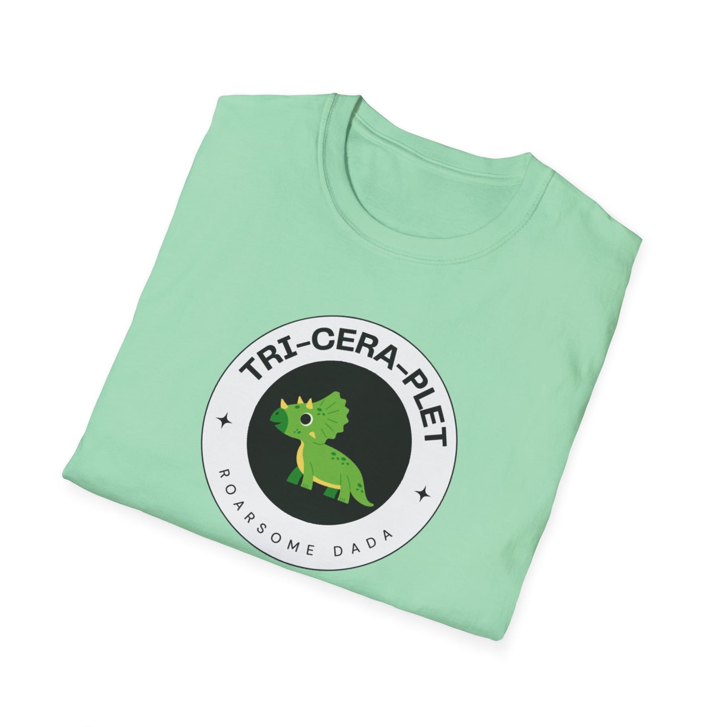 'Tri-Cera-Plet- Roarsome Dada"-Dinosaur Theme- Family Matching Set for Triplets and their Parents