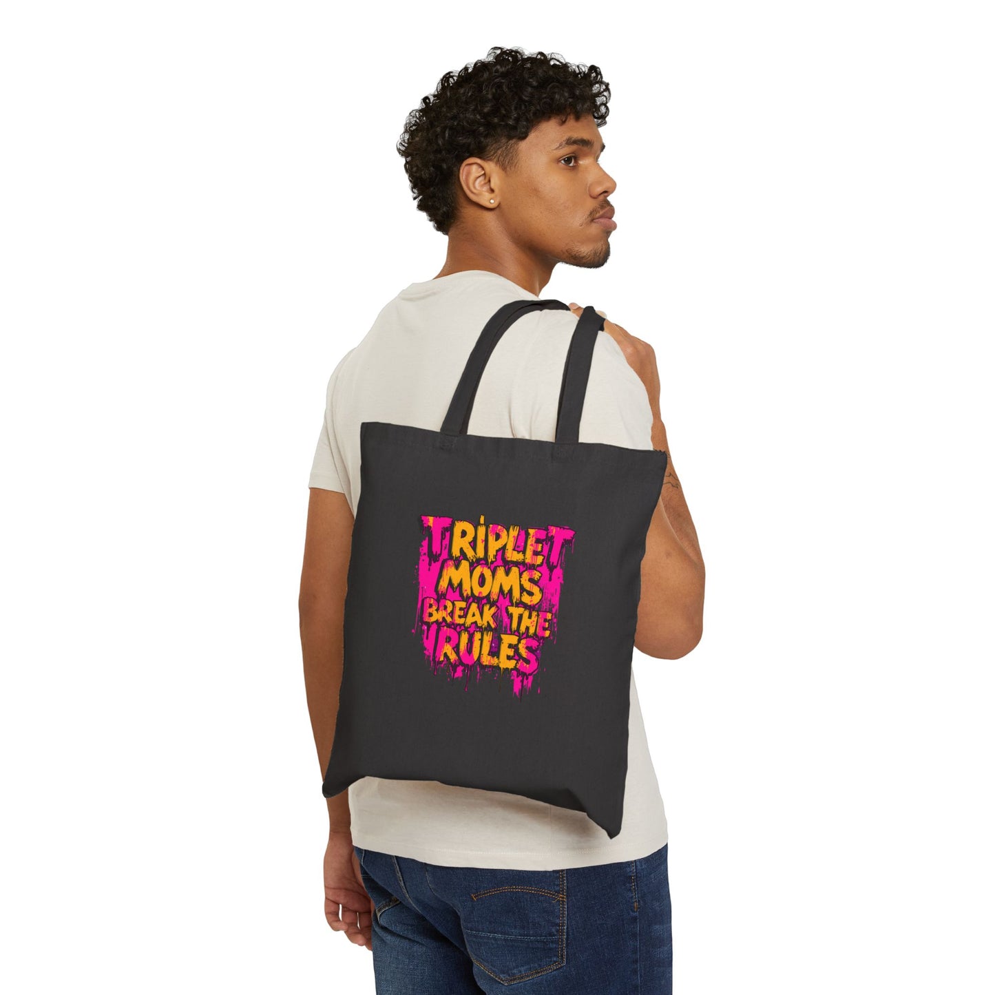 Triplet Moms Break the Rules- Canvas Tote — Funny Mom Gift