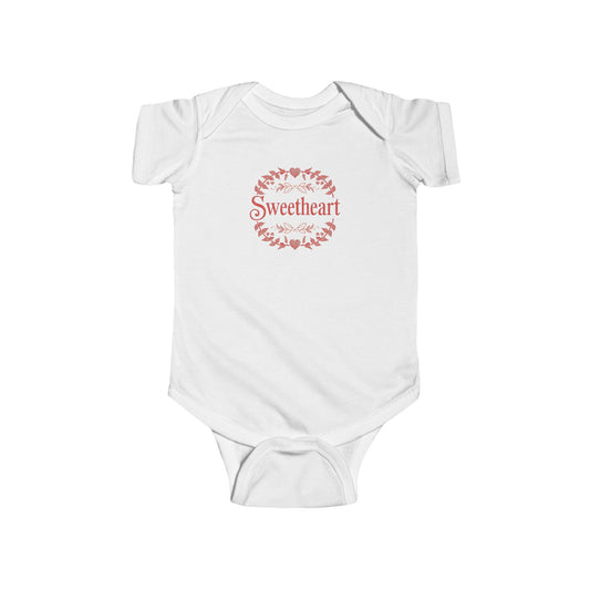 Infant Bodysuit "Sweetheart" Floral Circle — Cute Baby Shower Gift