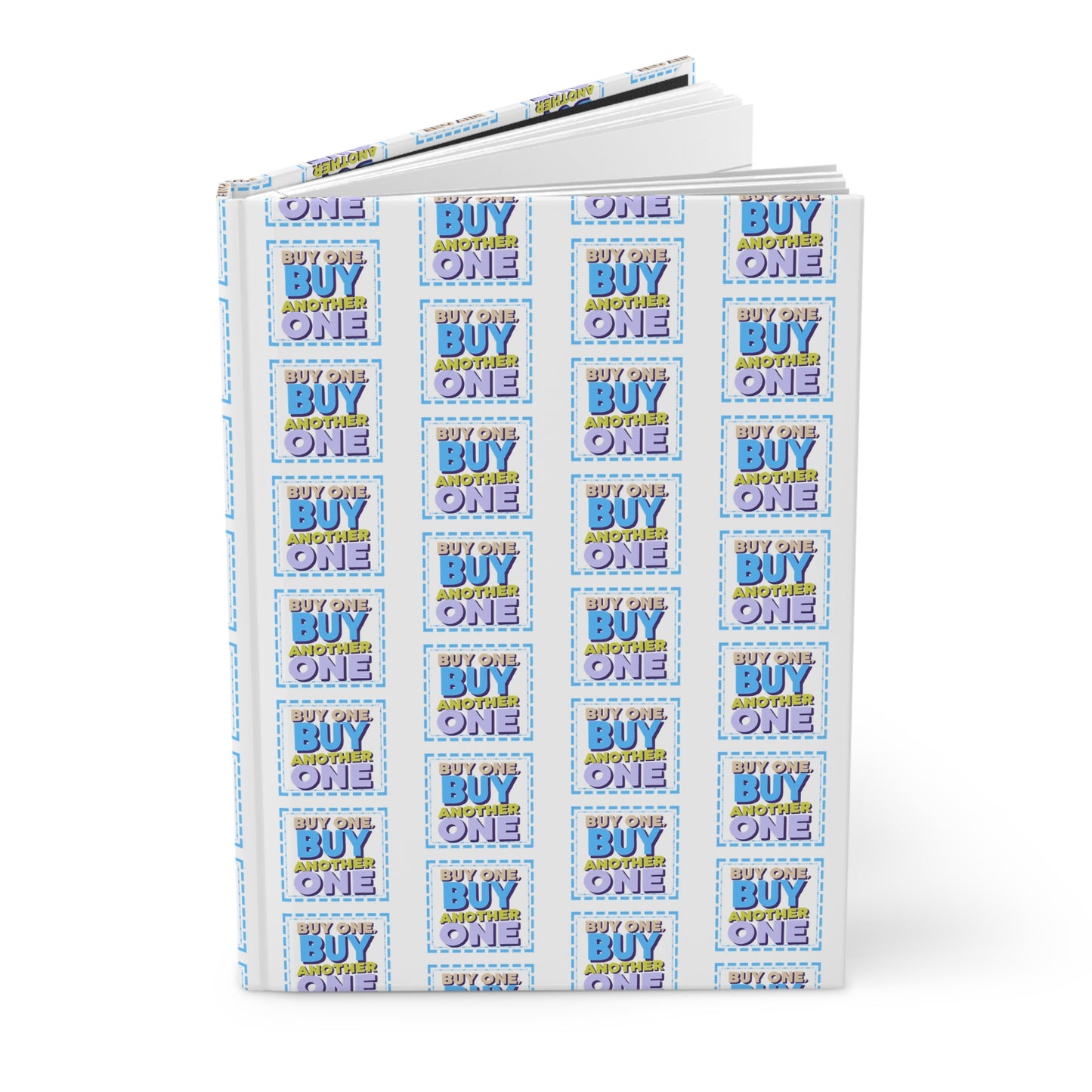 Twin Parent Hardcover Journal — Playful 'Buy One.... Buy another One' Pattern Notebook Gift