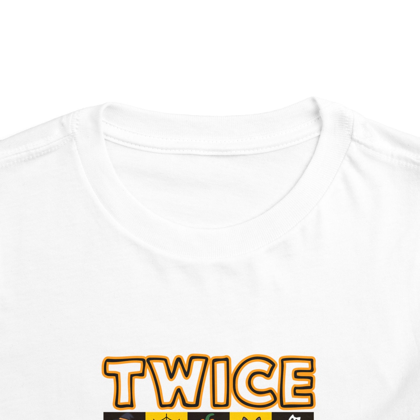 Twin Toddler Halloween Shirt — "Twice As Nice" Cute Character Grid Graphic (2 to 5 years)