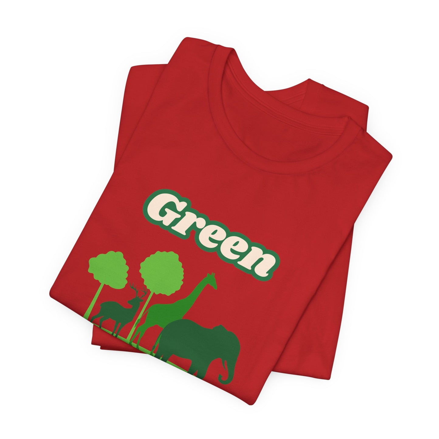 Green Mens Wildlife Conservation T-Shirt — "Green is the New Black" Eco Tee