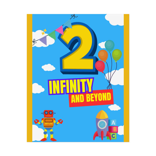 2nd Birthday Poster- 'to Infinity and Beyond' kids party theme decor