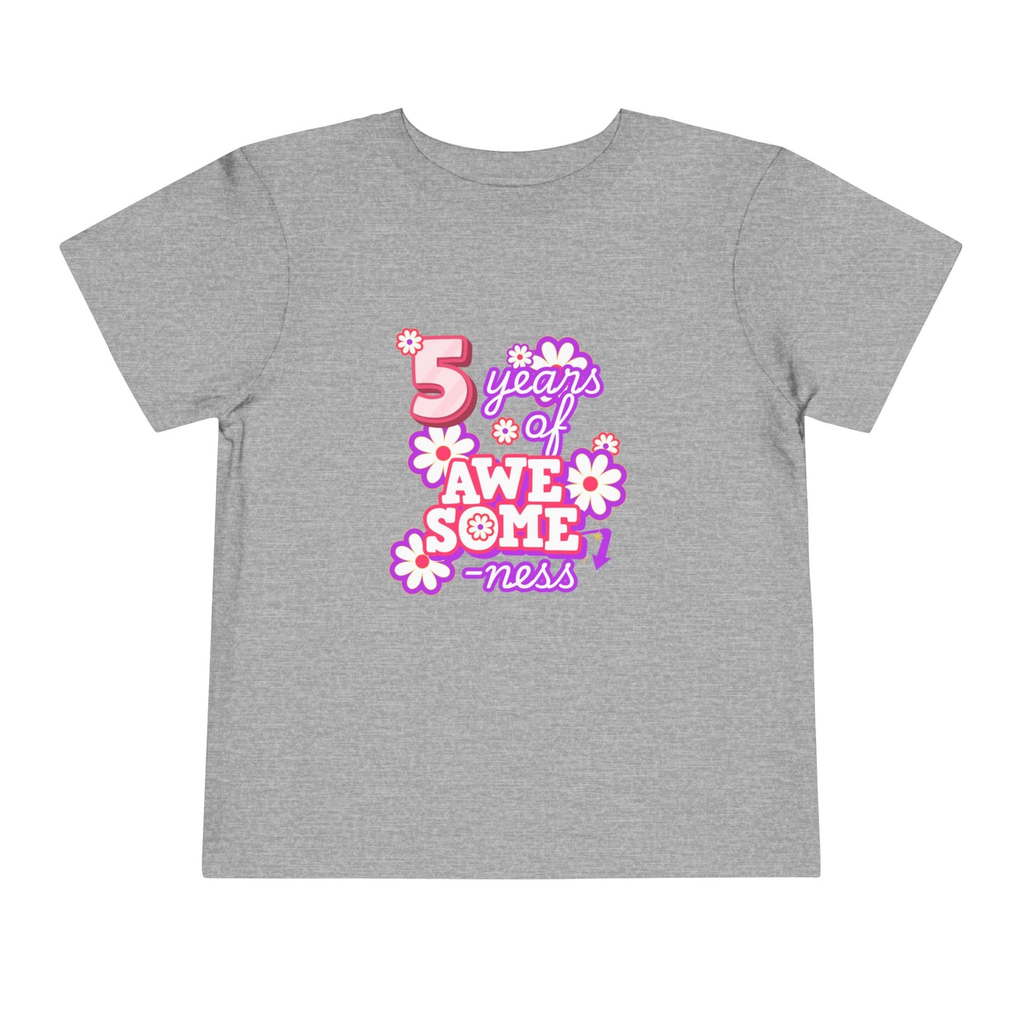 5th Birthday Tee — "5 Years of Awesomeness" Birthday Shirt (Girls)