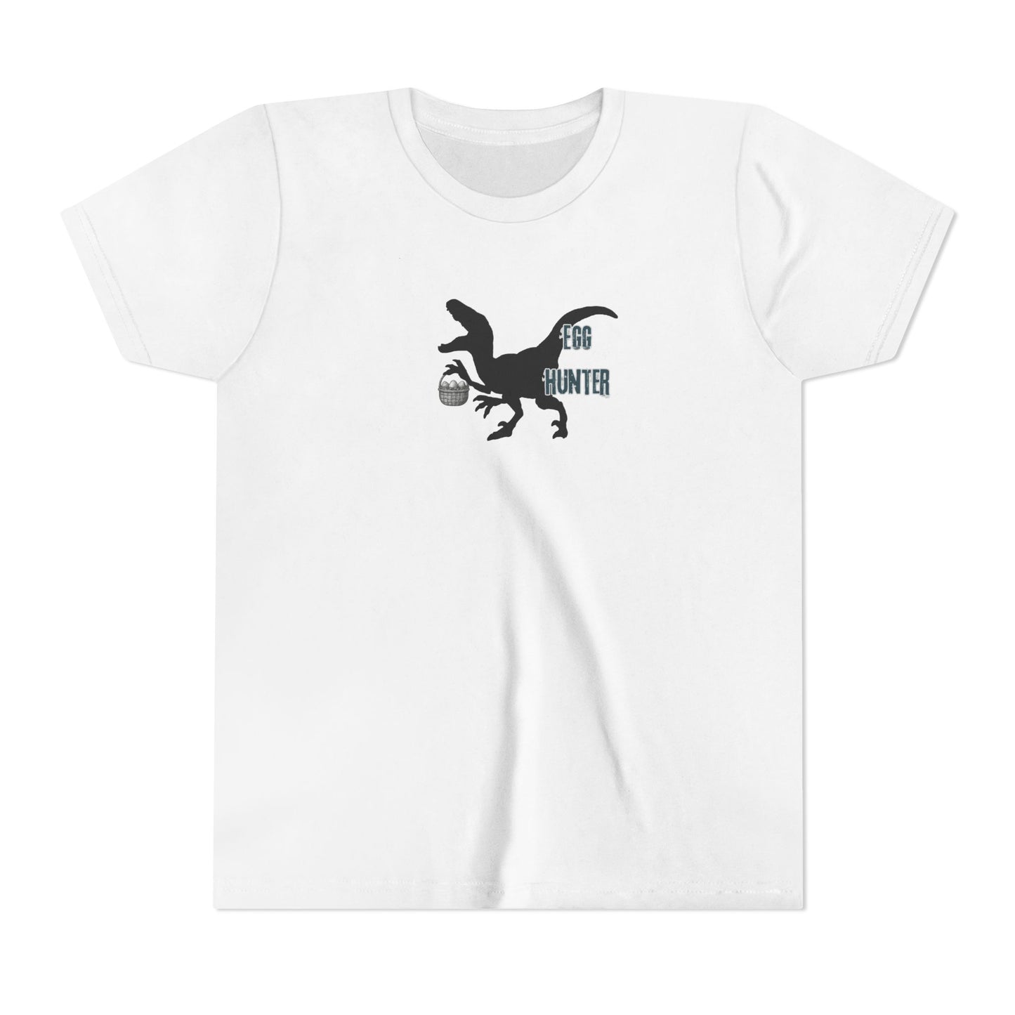 Kids T‑Shirt – 'Egg Hunter' Raptor Dinosaur Easter Tee