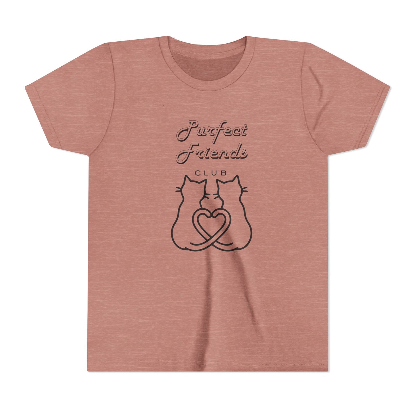 Youth Tee — "Purrfect Friends Club" Cat Graphic