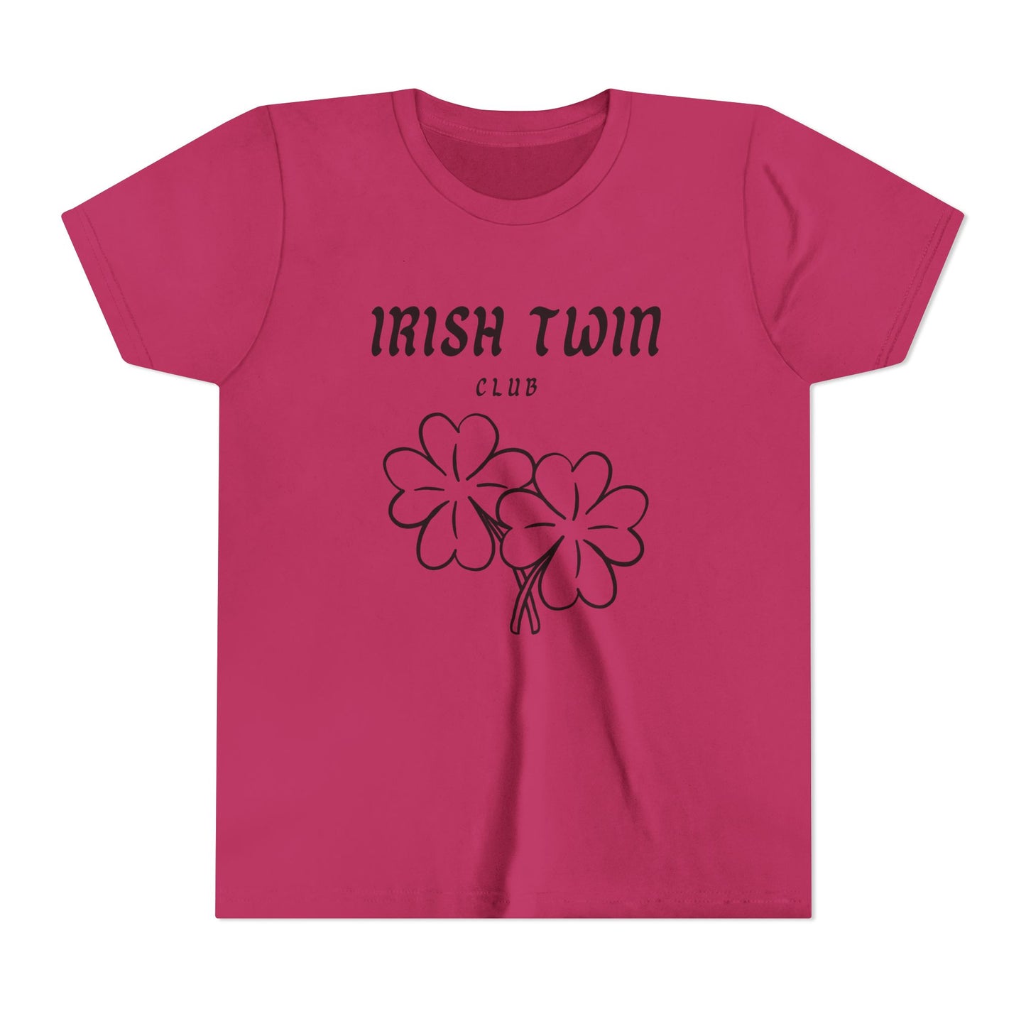 Youth Tee - "Irish Twin Club" Shamrock Graphic for St. Patrick's Day