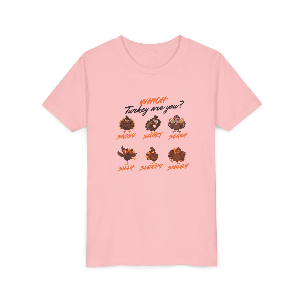 Which Turkey are you? Youth Thanksgiving Short Sleeve Shirt