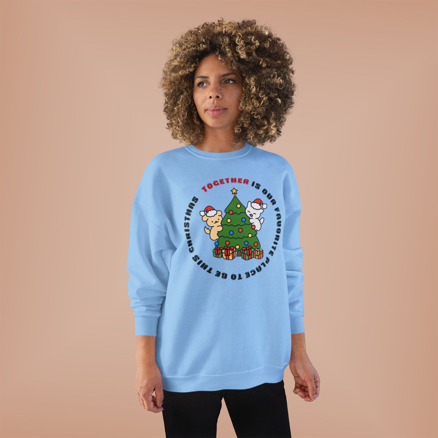 Matching Family Christmas Sweatshirt — "Together is Our Favorite Place to Be" Unisex Holiday Pullover