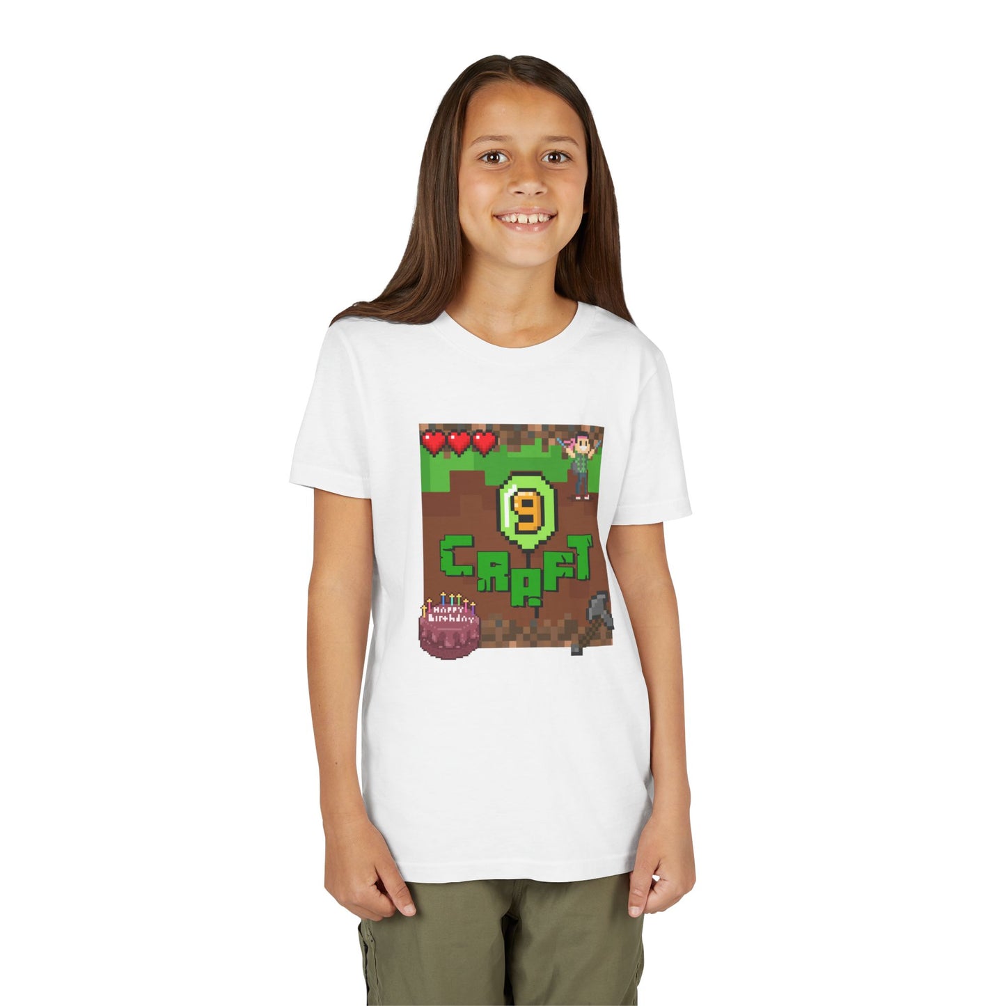 Minecraft-Style '9 Craft' Kids Tee — Birthday Gamer Shirt