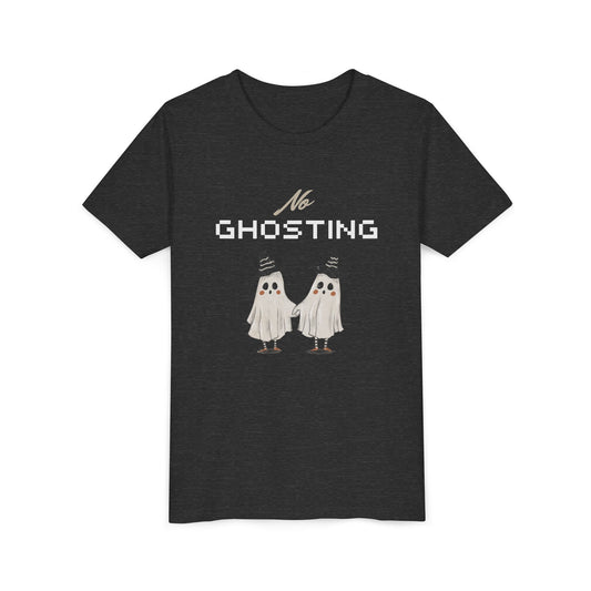 Youth Tee - "No Ghosting" Cute Ghost Kids Halloween T-Shirt