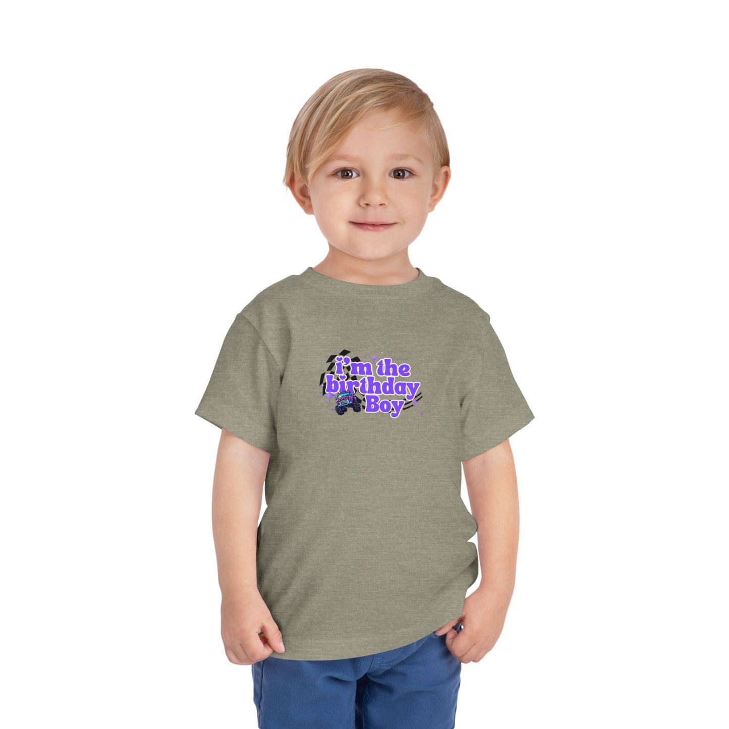 Birthday Boy Kids 2 to 5 Years Tee — 'I'm the Birthday Boy' Purple Racing Design