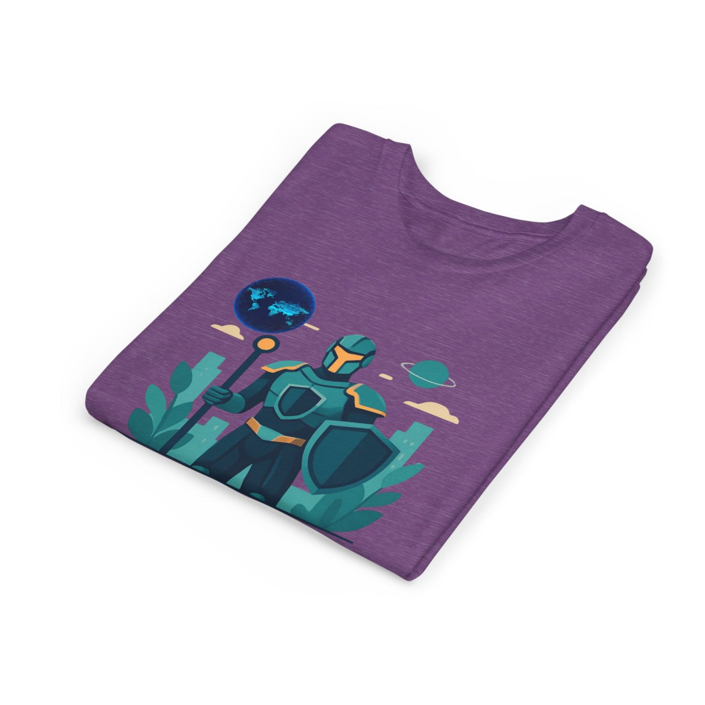 Youth Tee — "Future World Protector" Space Knight Graphic Shirt