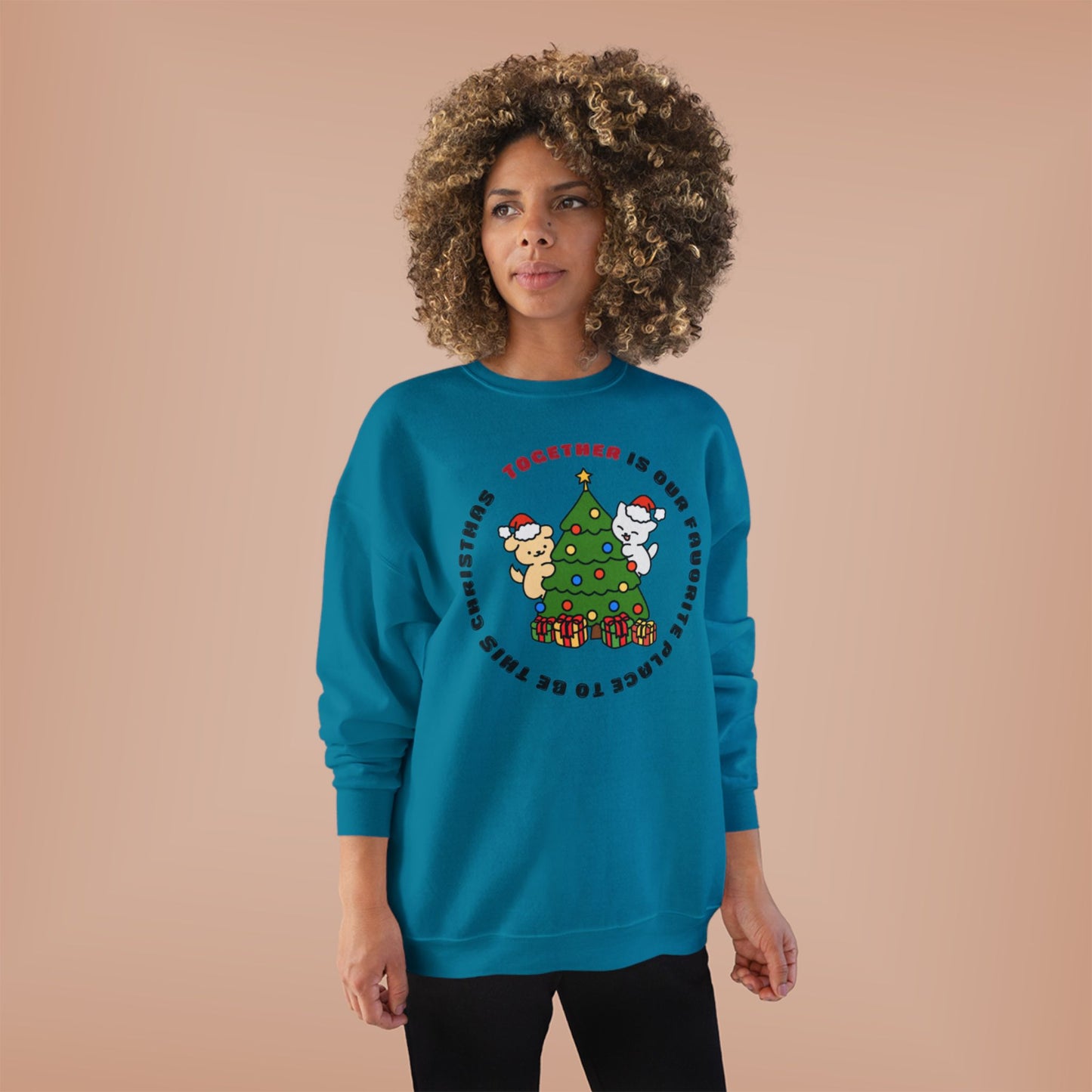 Matching Family Christmas Sweatshirt — "Together is Our Favorite Place to Be" Unisex Holiday Pullover