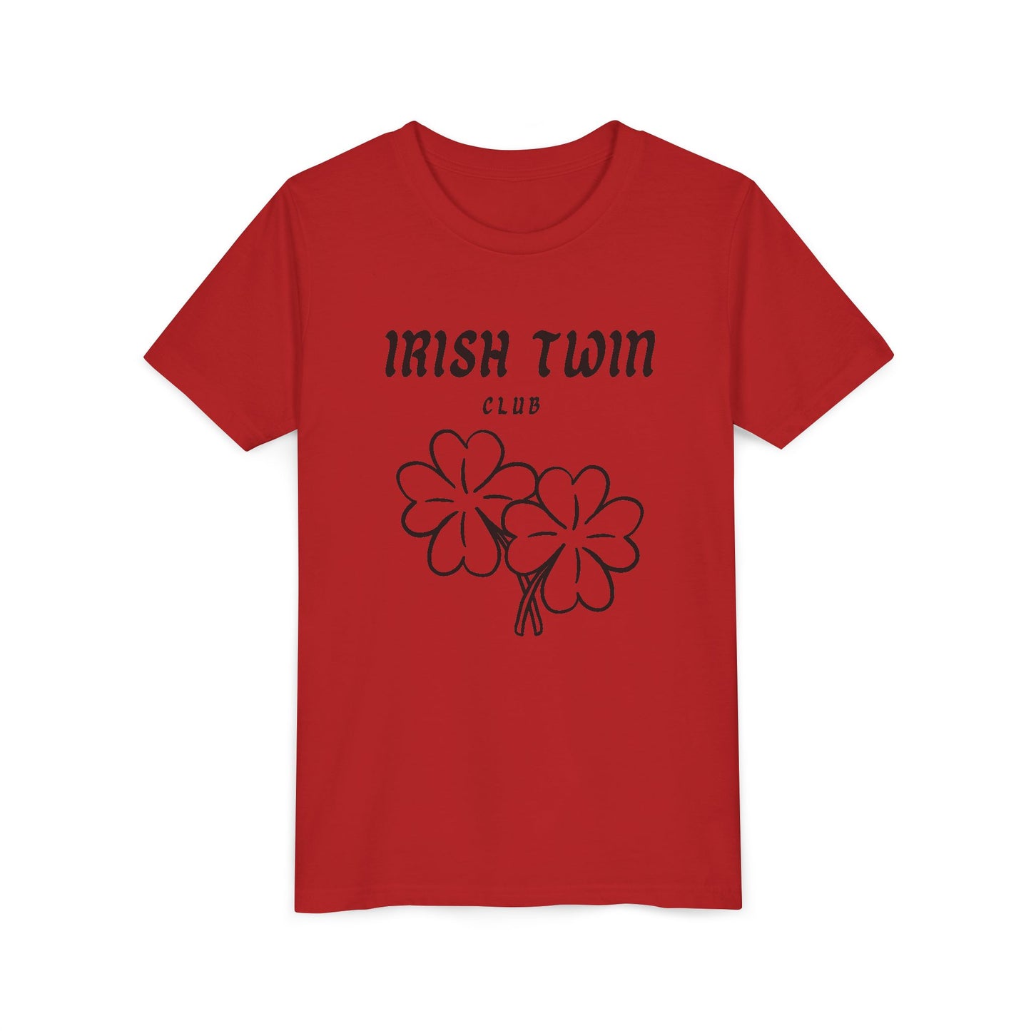 Youth Tee - "Irish Twin Club" Shamrock Graphic for St. Patrick's Day