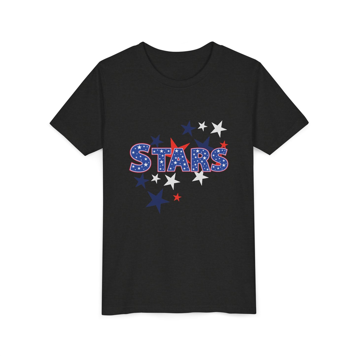 4th July -Youth Stars Tee - Patriotic Red White Blue Kids Shirt