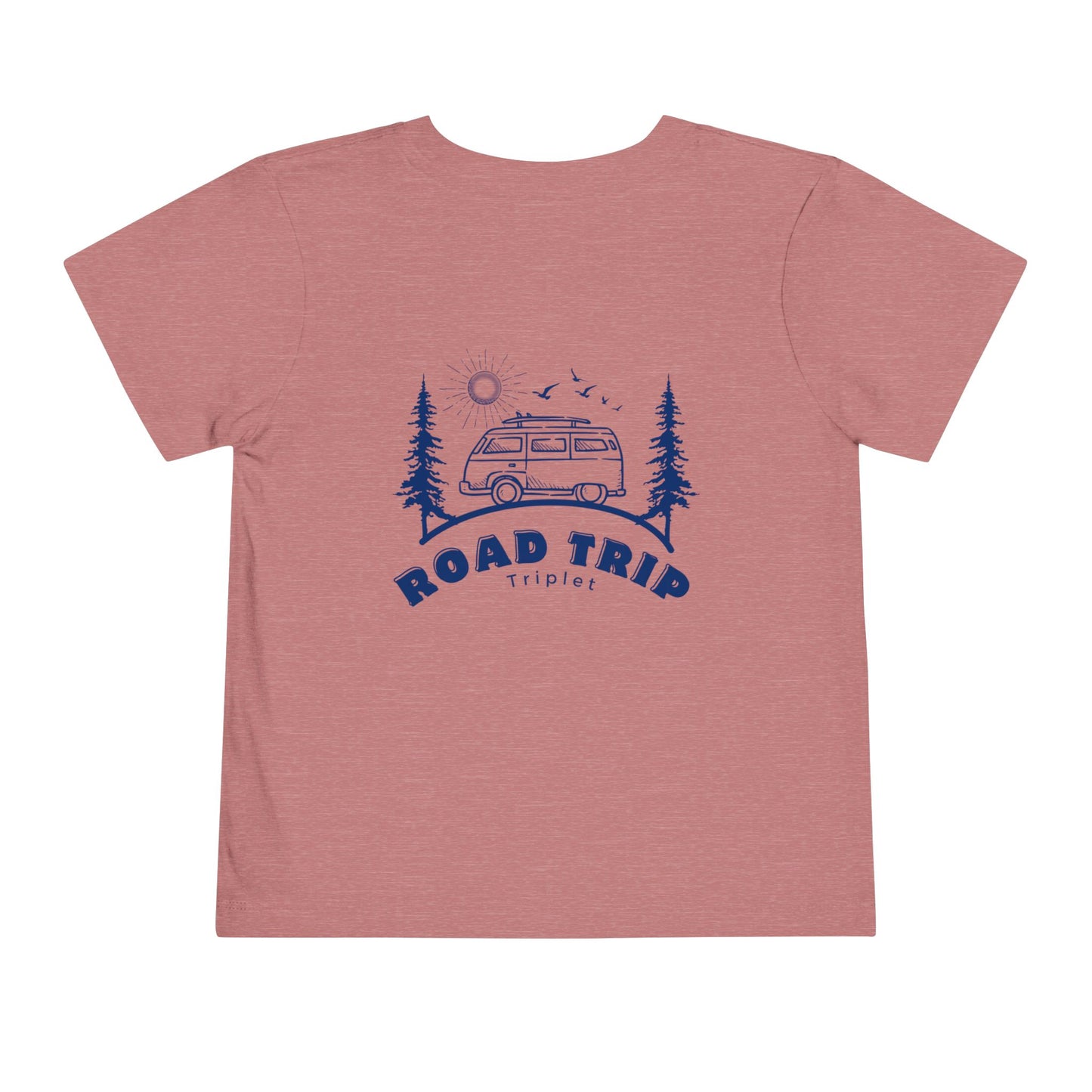 Toddler Triplet Shirt — 'Road Trip' Camper Van Graphic-Front and Back Designs