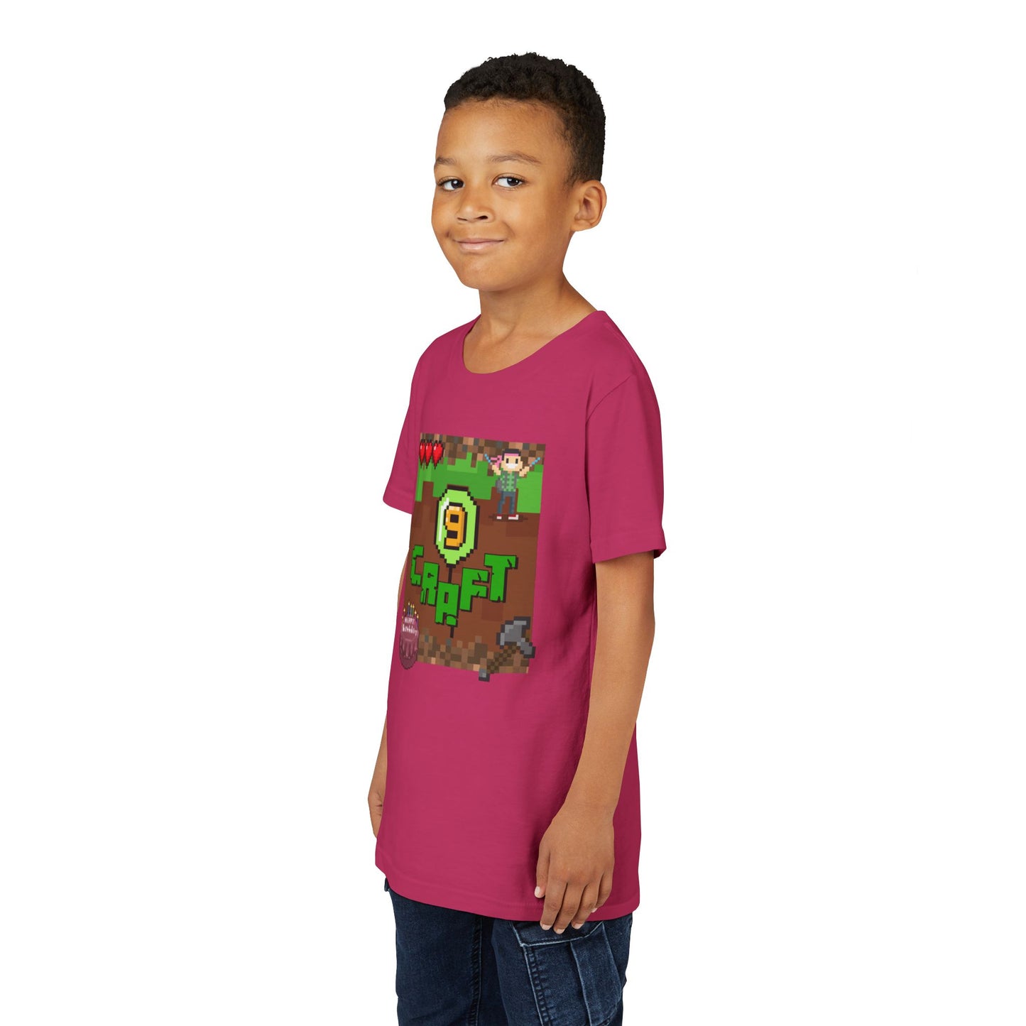 Minecraft-Style '9 Craft' Kids Tee — Birthday Gamer Shirt