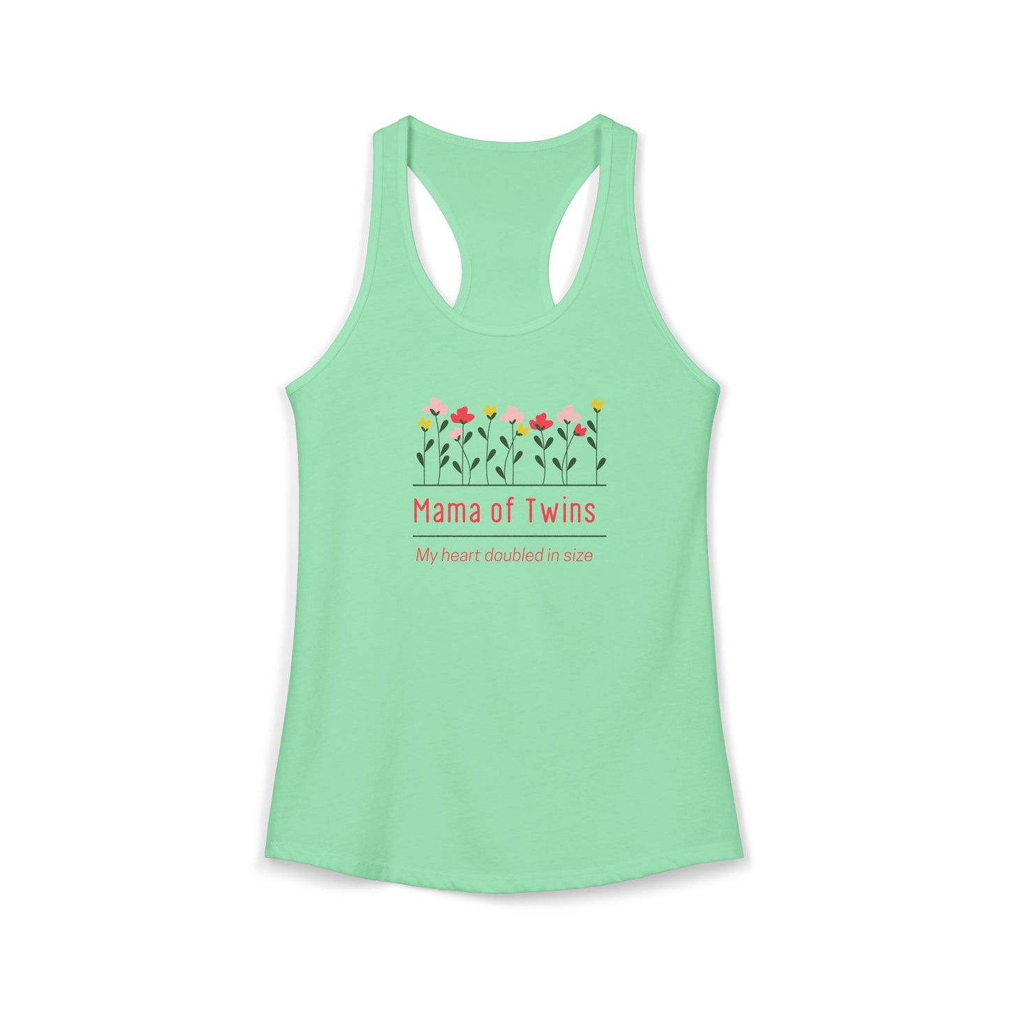 Mama of Twins- Floral Women's Ideal Racerback Tank