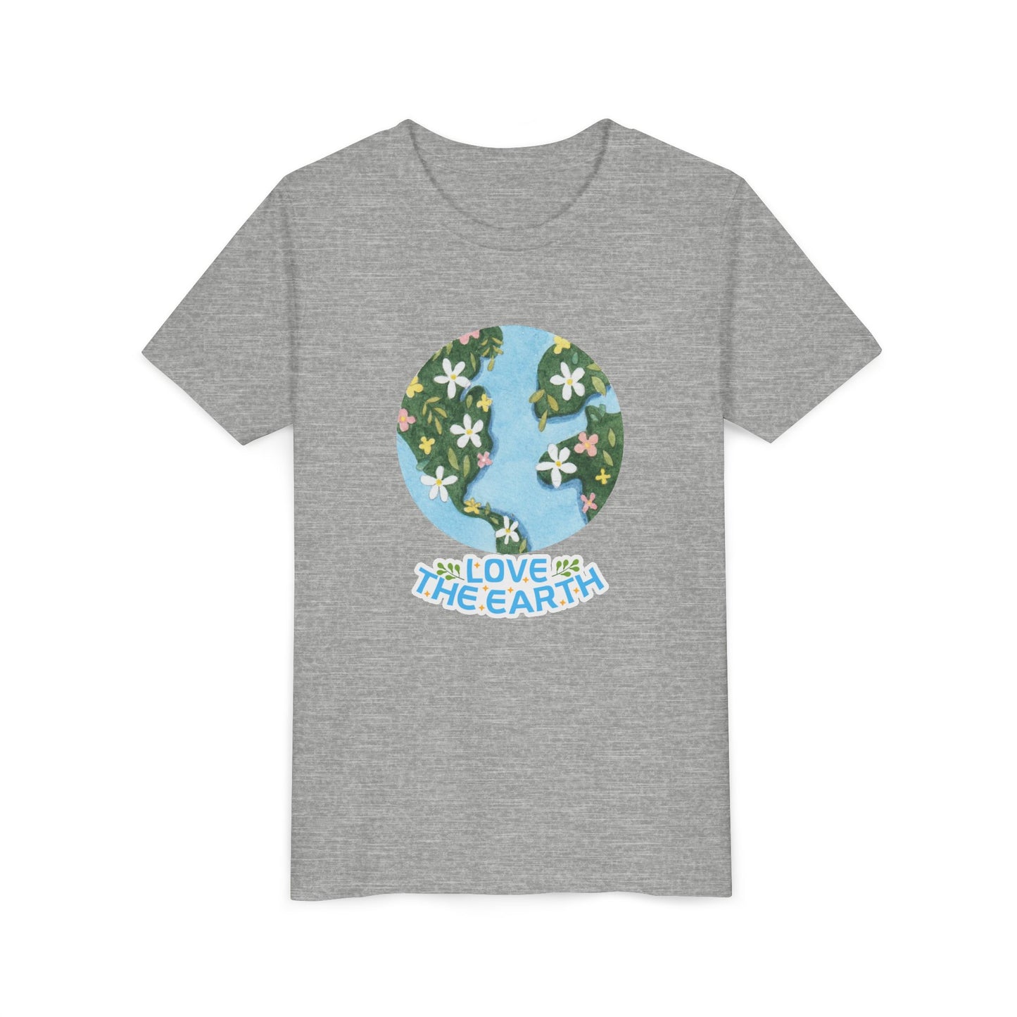 Youth Tee — Love the Earth- Floral Globe Eco Shirt