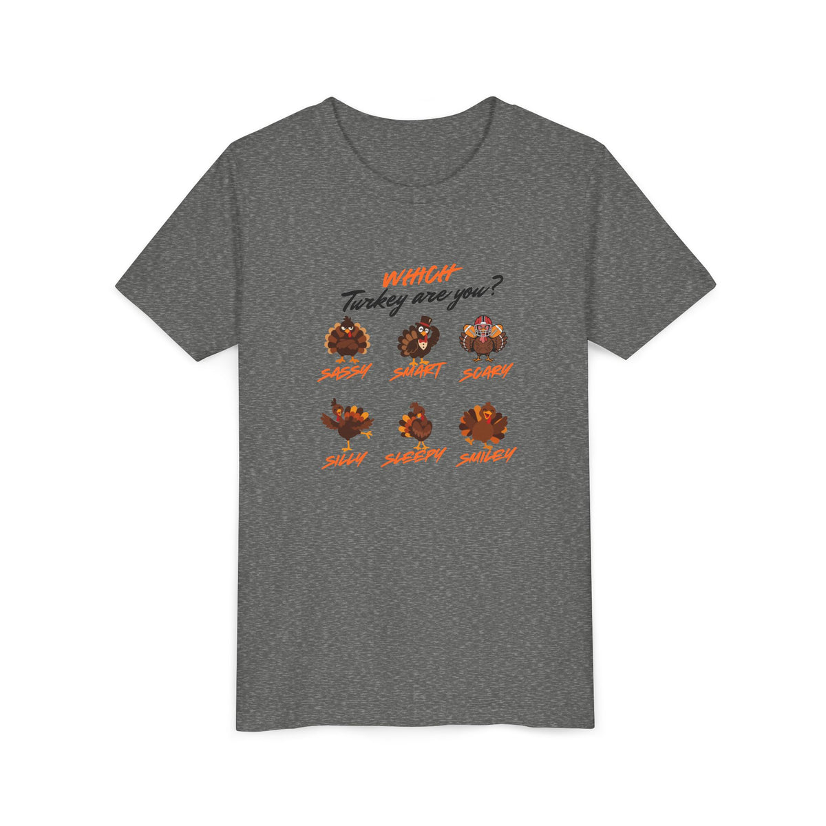 Which Turkey are you? Youth Thanksgiving Short Sleeve Shirt
