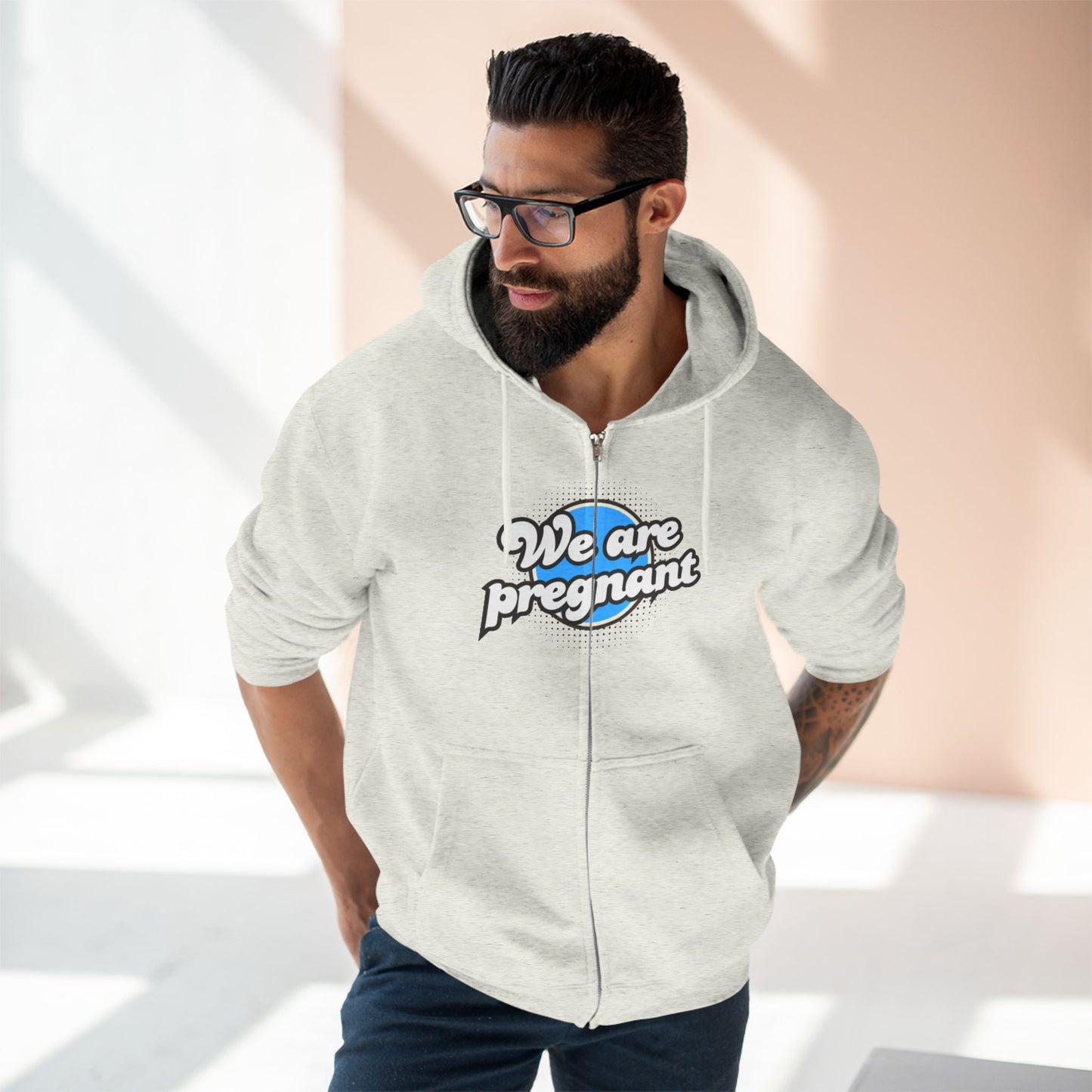 Unisex Zip Hoodie for Expecting Parents, We Are Pregnant Sweatshirt, Maternity Gift, Baby Announcement Apparel, Cozy Pregnancy Wear