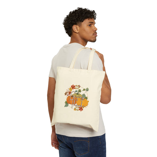 Giving Thanks, Harvest Vibes Cotton Canvas Tote Bag