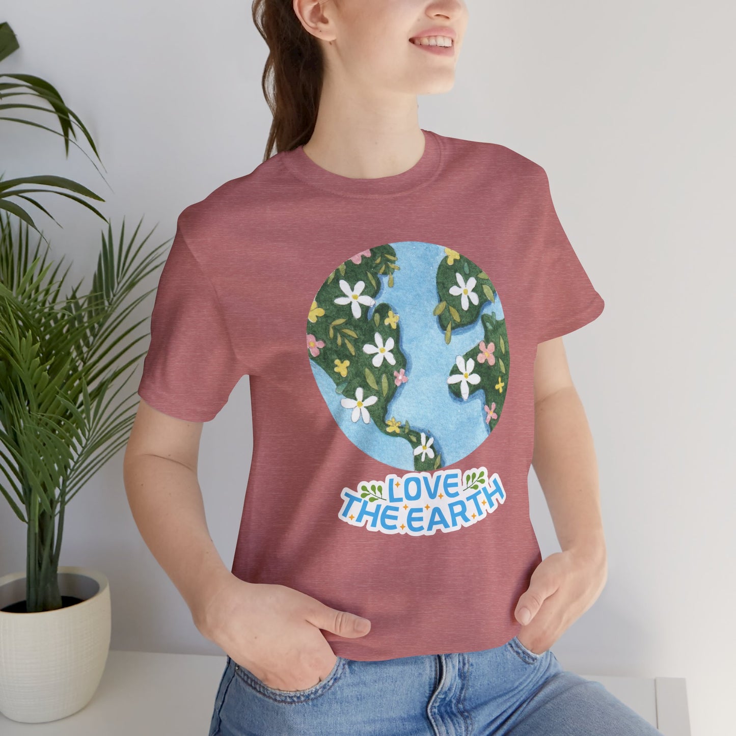Love The Earth Floral Globe Tee — Eco-Friendly Earth Day T-Shirt