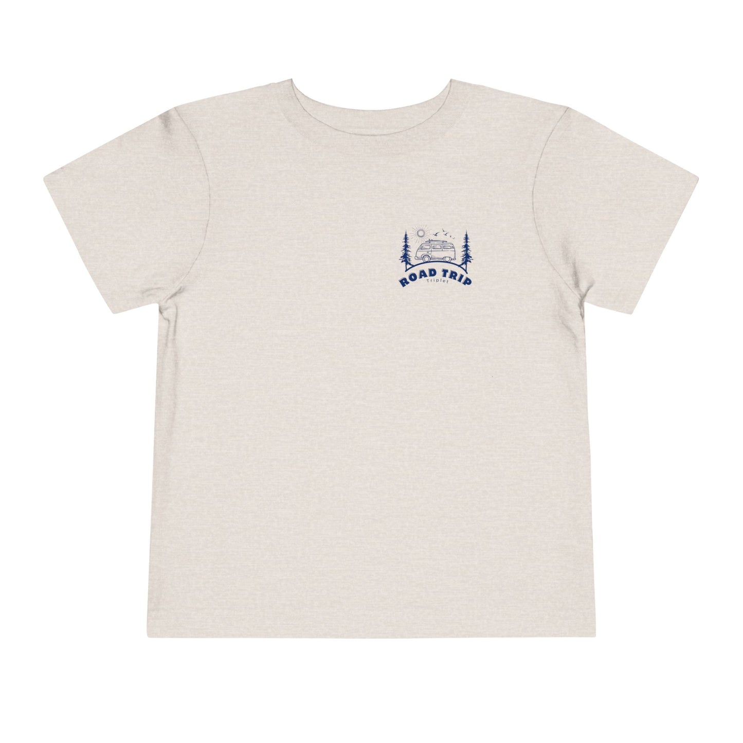 Toddler Triplet Shirt — 'Road Trip' Camper Van Graphic-Front and Back Designs
