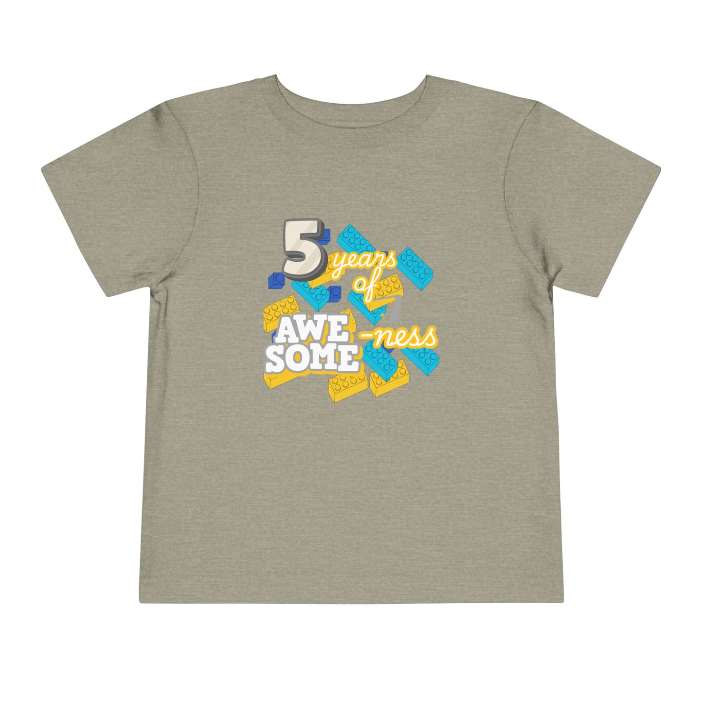5 Years of Awesome-ness Lego Tee — Birthday Shirt for 5-Year-Olds