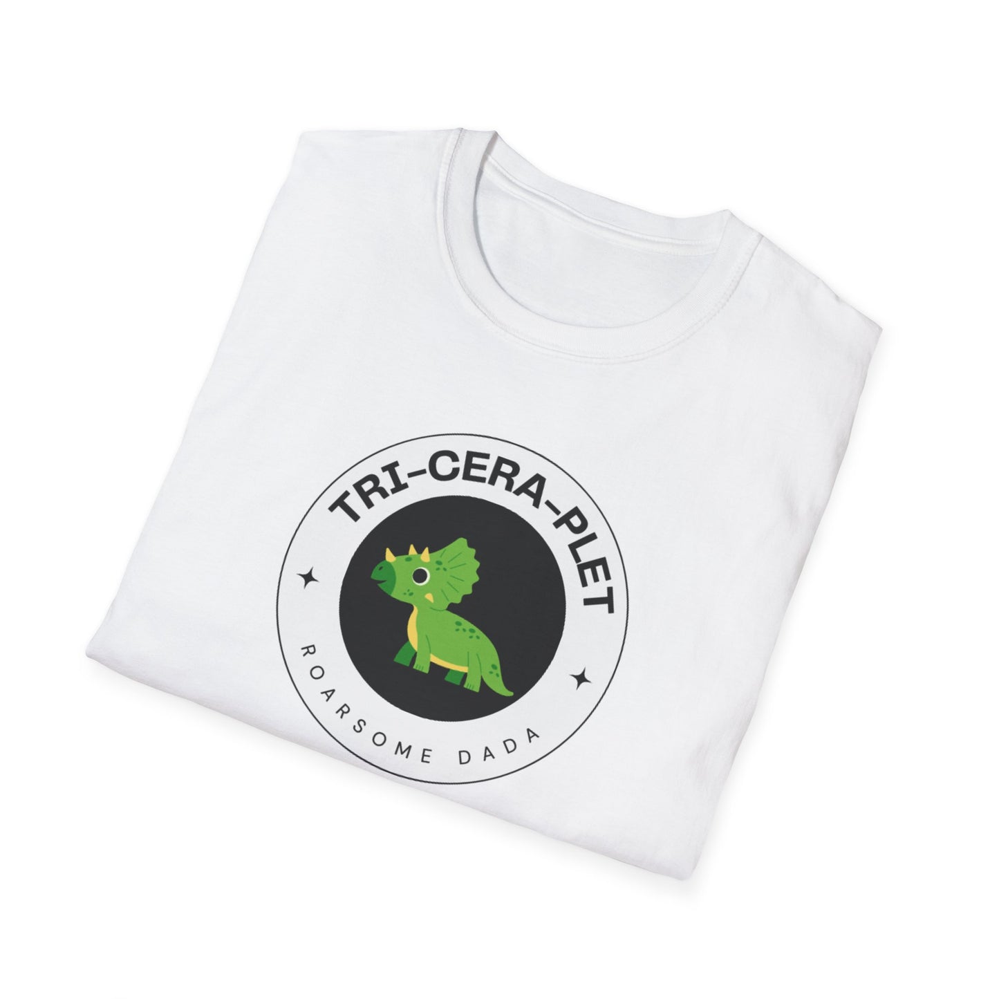 'Tri-Cera-Plet- Roarsome Dada"-Dinosaur Theme- Family Matching Set for Triplets and their Parents