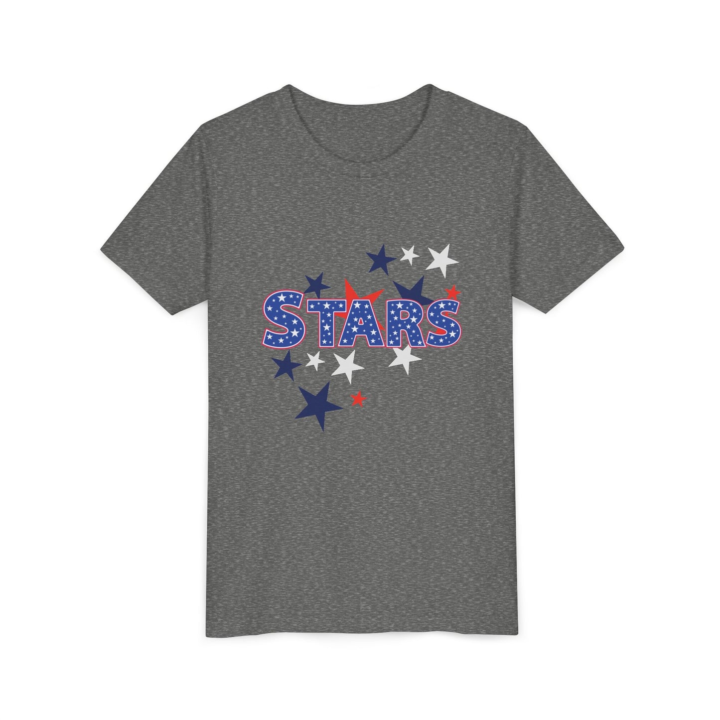 4th July -Youth Stars Tee - Patriotic Red White Blue Kids Shirt