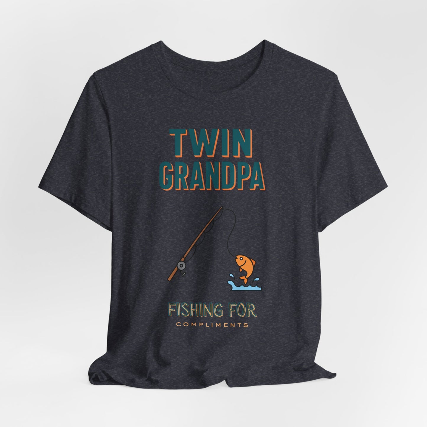Twin Grandpa Fishing Tee — "Fishing For compliments" Grandfather Gift