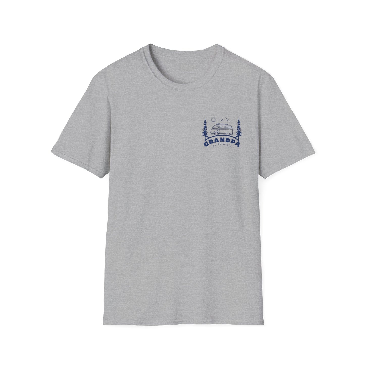 Grandpa of Triplets- Camper Graphic T-Shirt — front and Back Designs