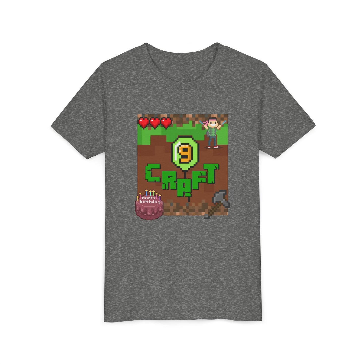 Minecraft-Style '9 Craft' Kids Tee — Birthday Gamer Shirt
