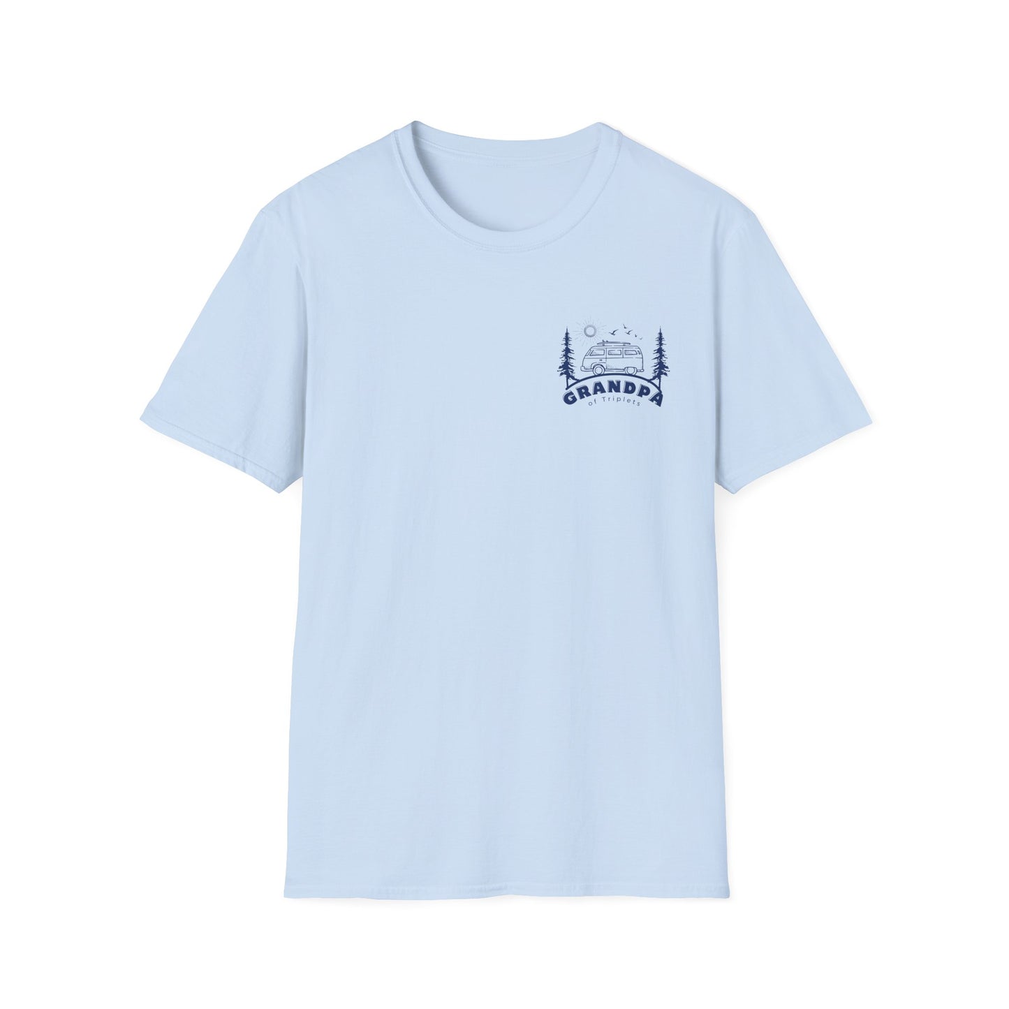 Grandpa of Triplets- Camper Graphic T-Shirt — front and Back Designs
