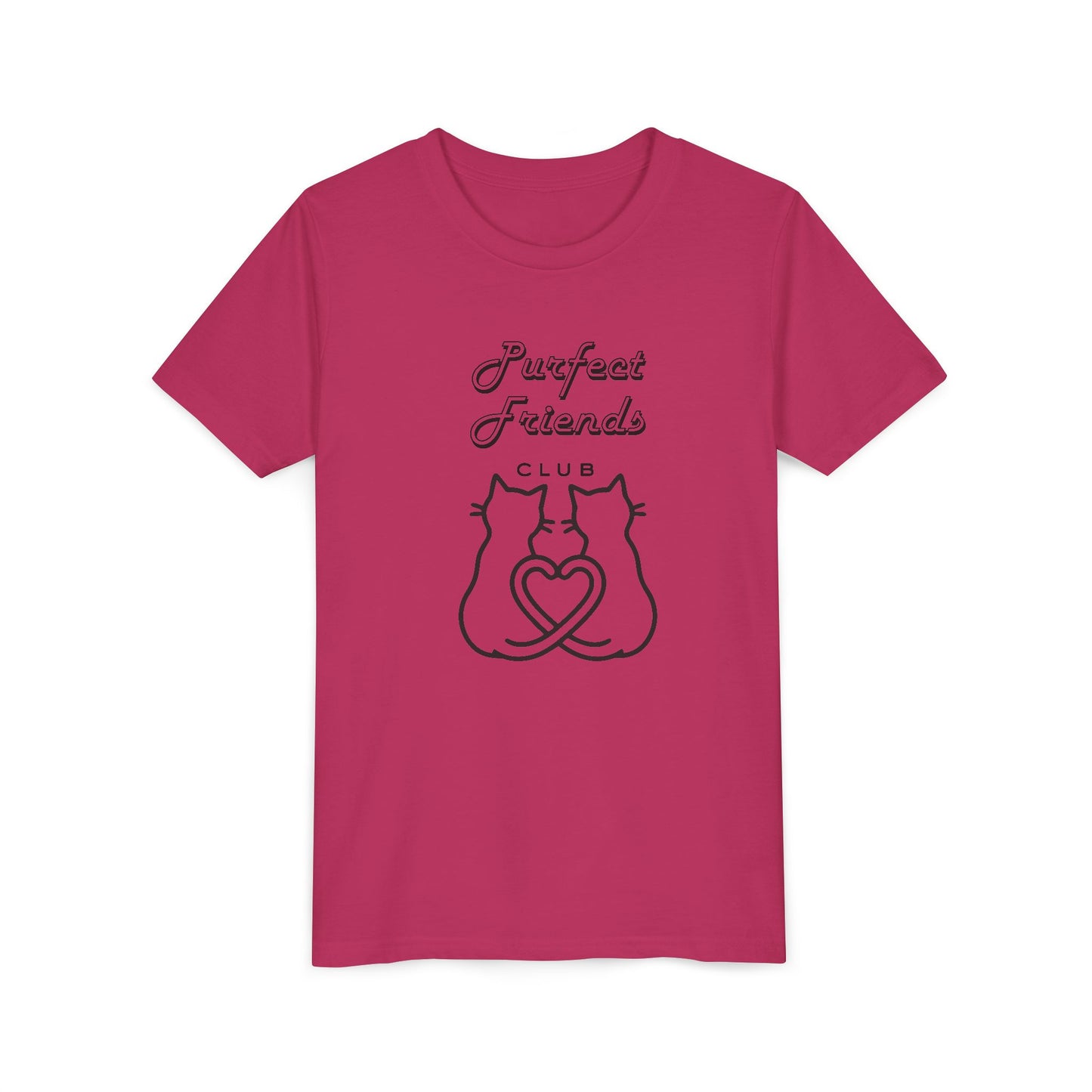 Youth Tee — "Purrfect Friends Club" Cat Graphic