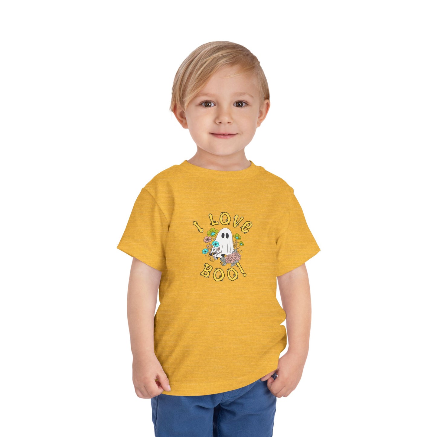 Adorable Toddler Halloween T-shirt - I Love Boo! Cute Ghost Design for Kids, Halloween Costume, Fall Celebration, Trick-or-Treat
