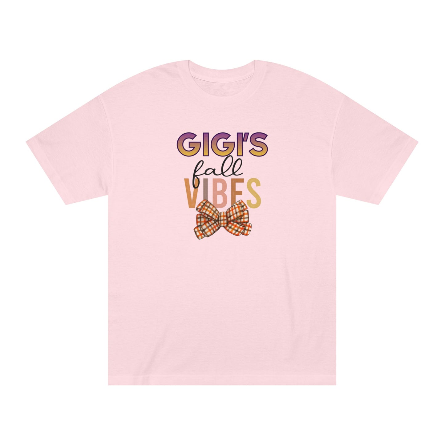 Gigi's Fall Vibes Tee — Plaid Bow Grandma Autumn Shirt