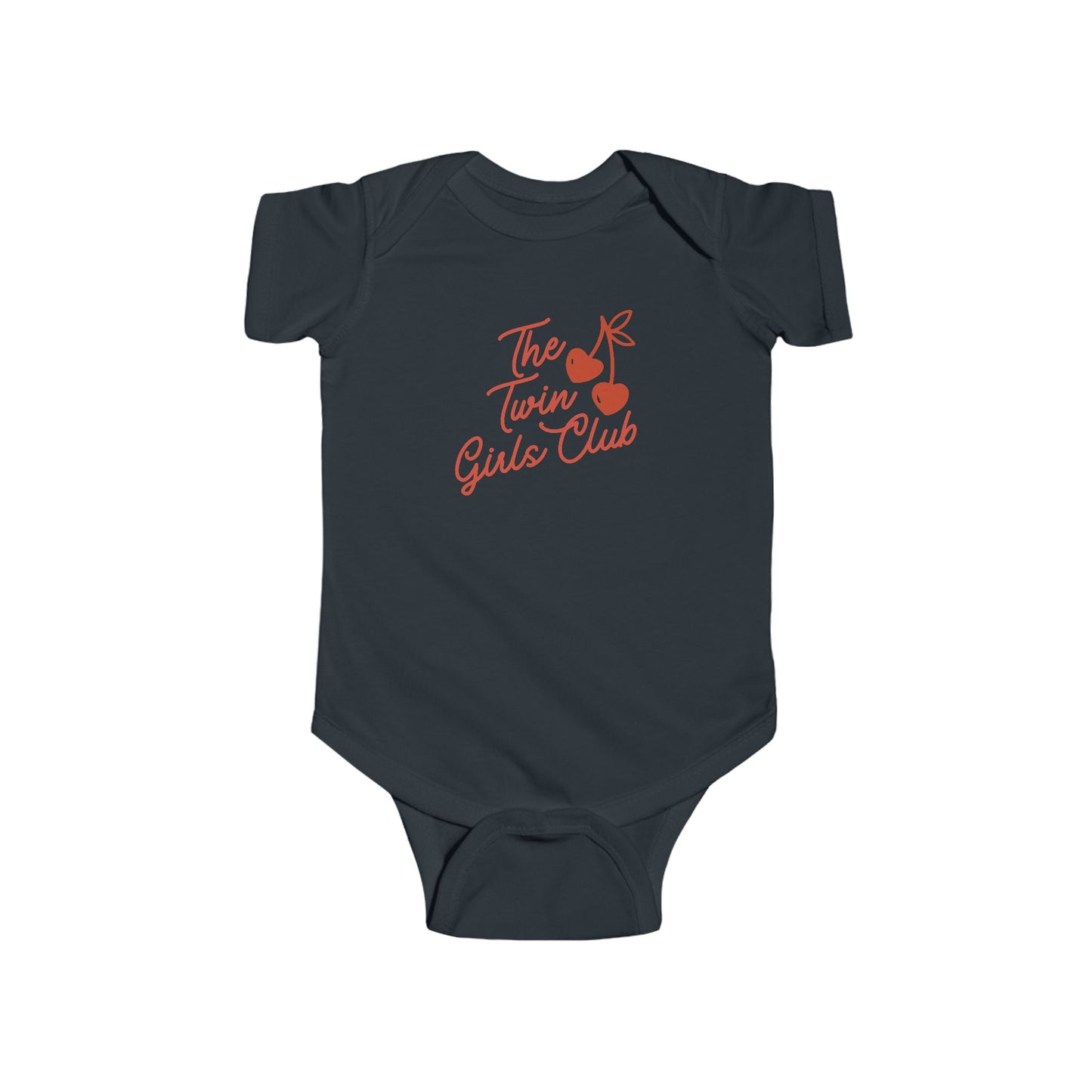The Twin Girls Club Baby Bodysuit — Cute Cherry Graphic Infant Onesie