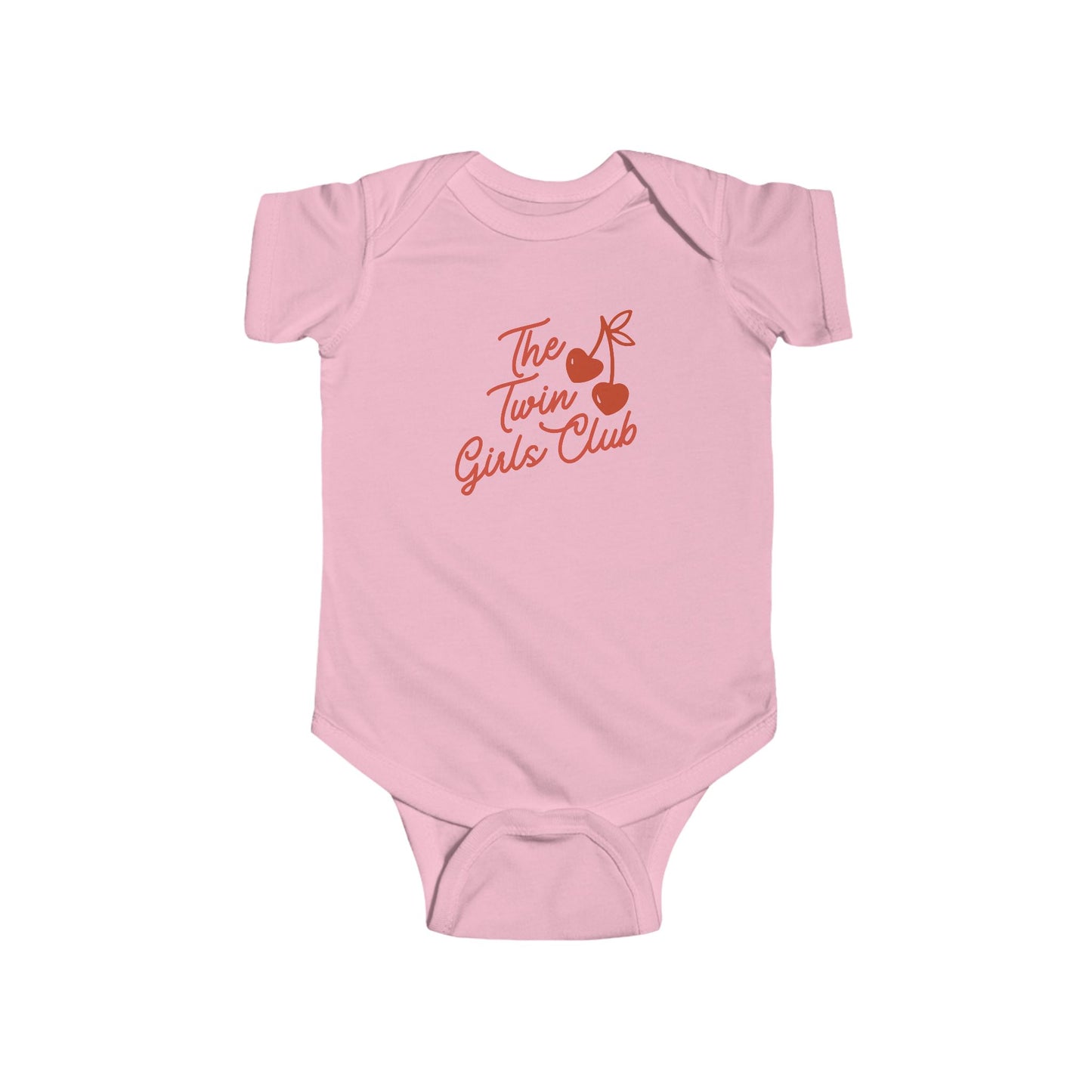 The Twin Girls Club Baby Bodysuit — Cute Cherry Graphic Infant Onesie