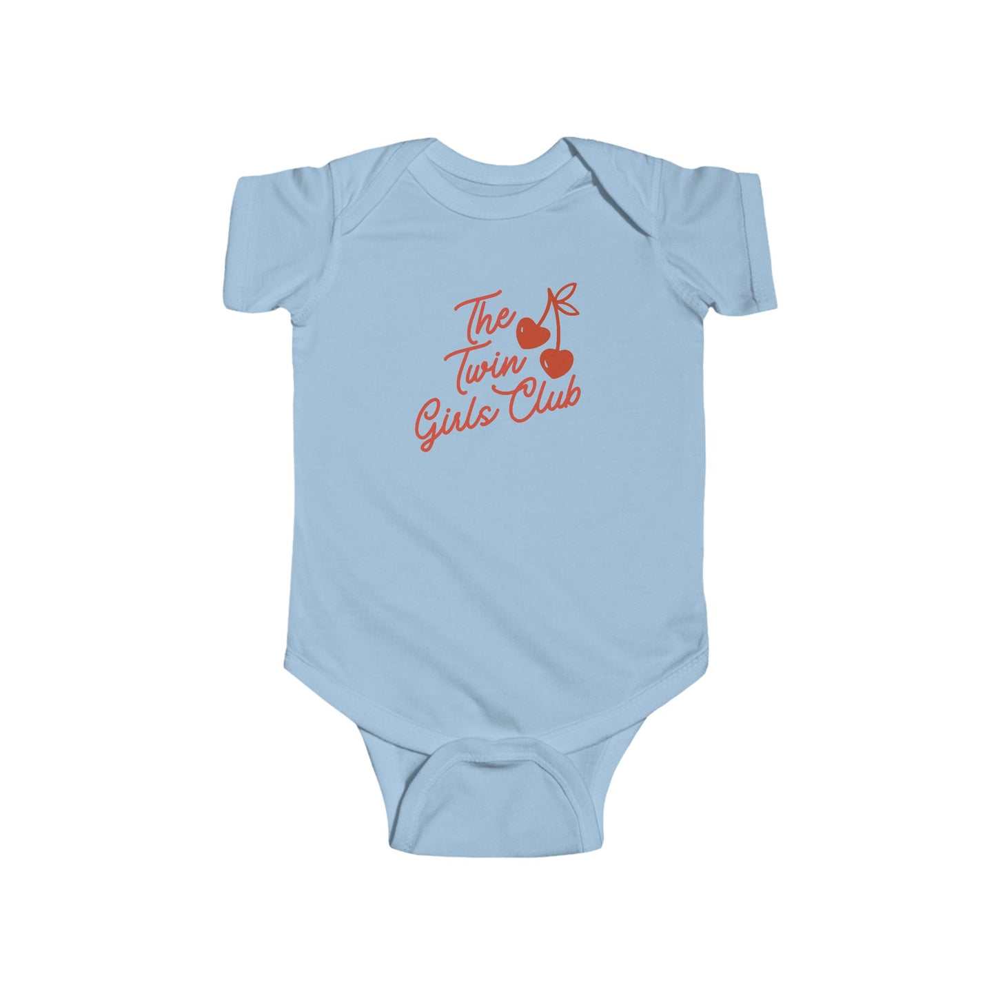 The Twin Girls Club Baby Bodysuit — Cute Cherry Graphic Infant Onesie