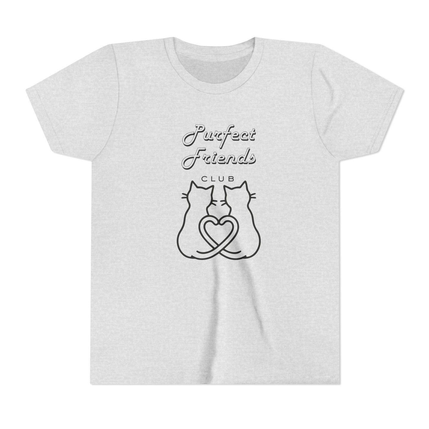 Youth Tee — "Purrfect Friends Club" Cat Graphic