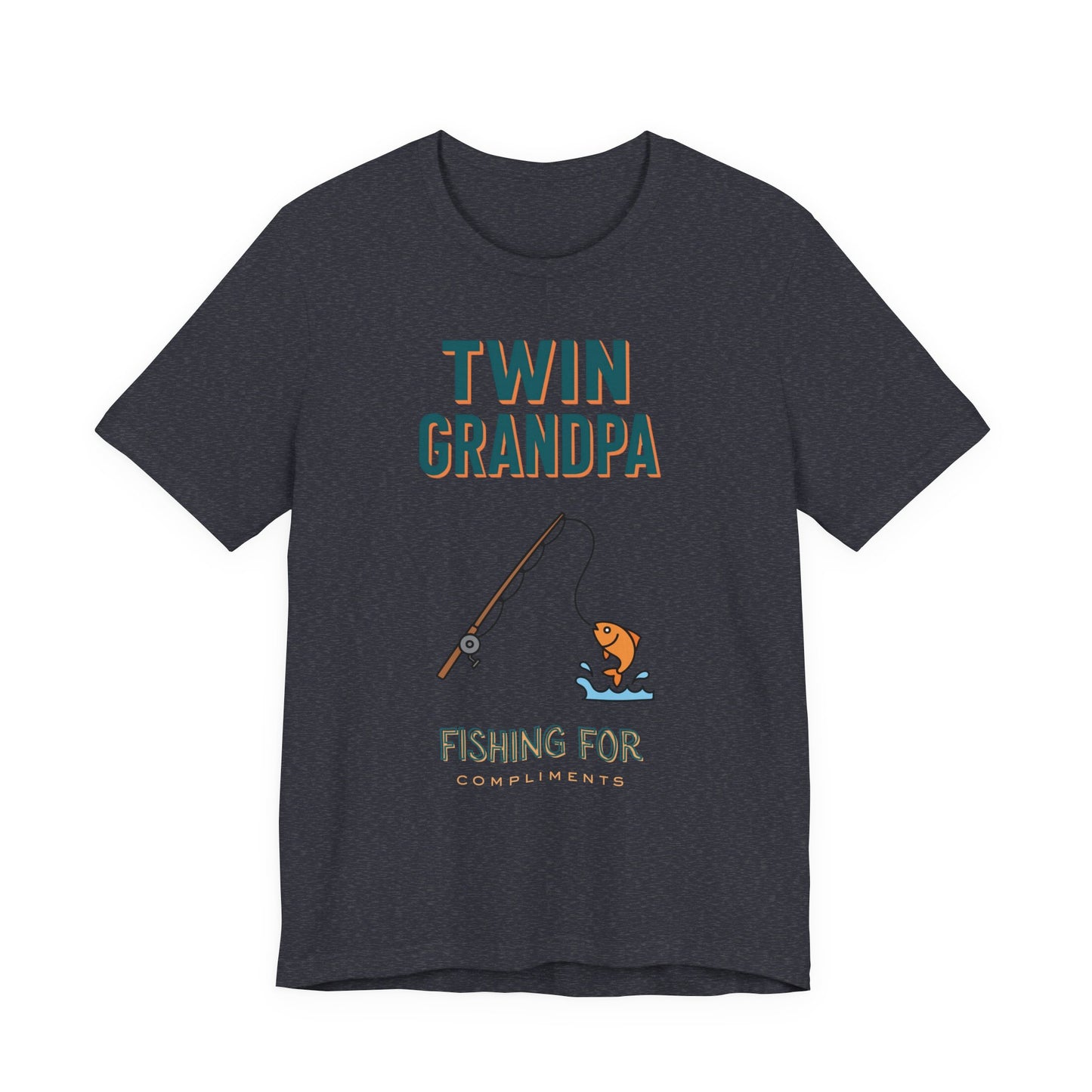 Twin Grandpa Fishing Tee — "Fishing For compliments" Grandfather Gift