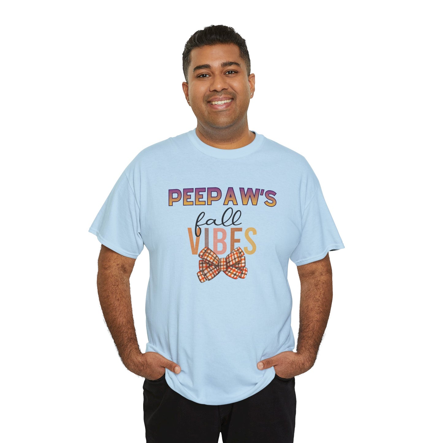 Pepaw's Fall Vibes T-Shirt — Grandpa Autumn Plaid Bow Tee