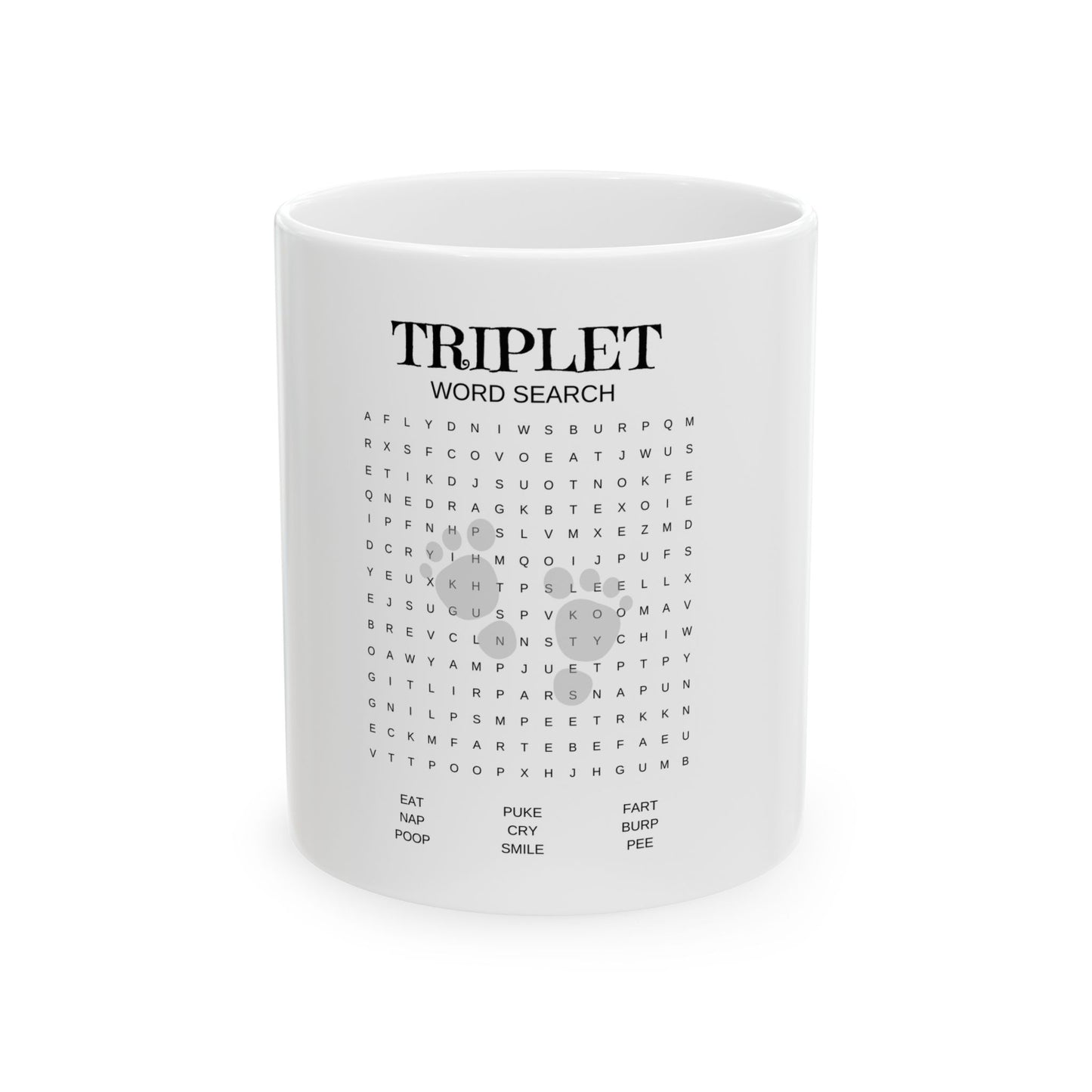Triplet Funny Word Search Ceramic Mug - 11oz  for Laughs and Gifts