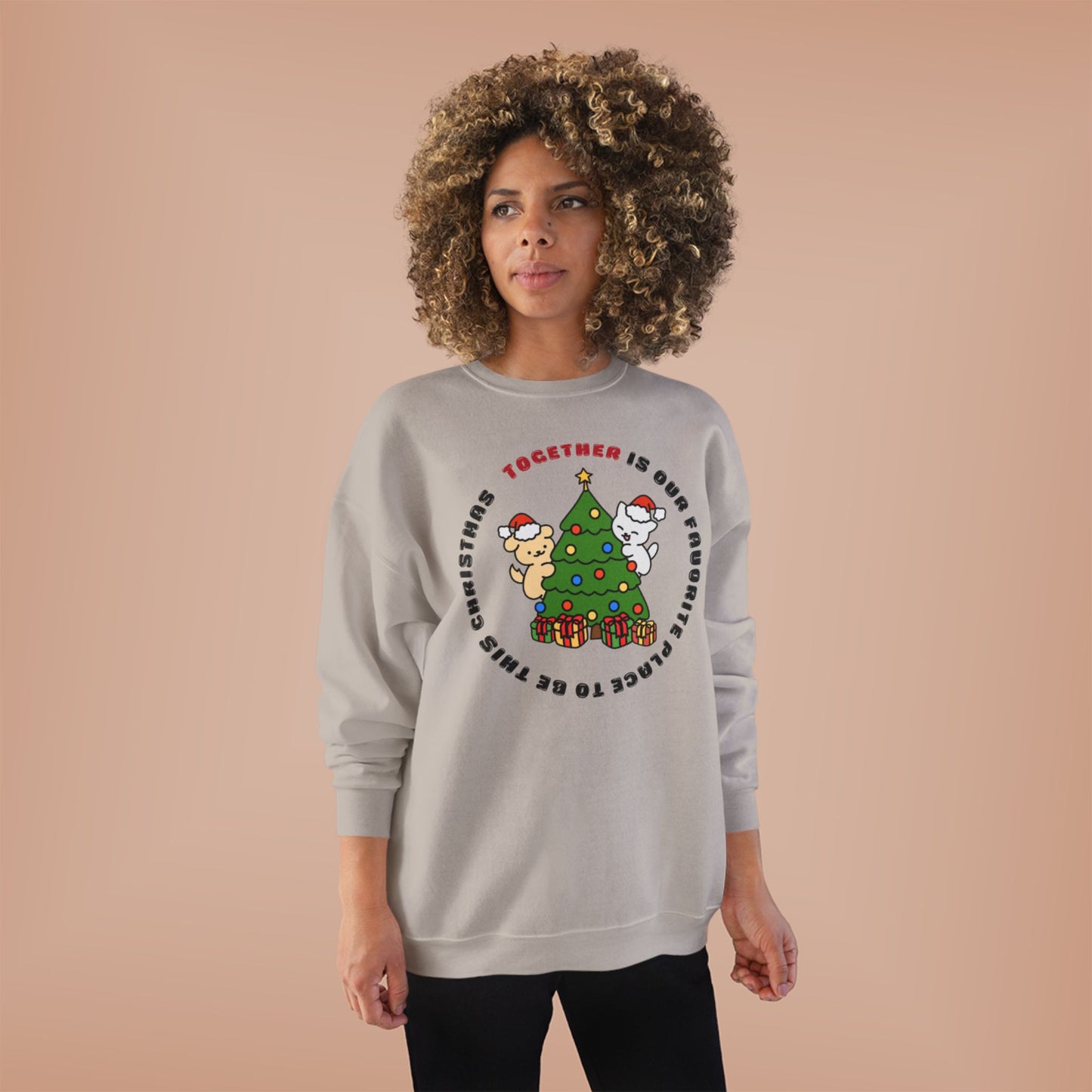 Matching Family Christmas Sweatshirt — "Together is Our Favorite Place to Be" Unisex Holiday Pullover
